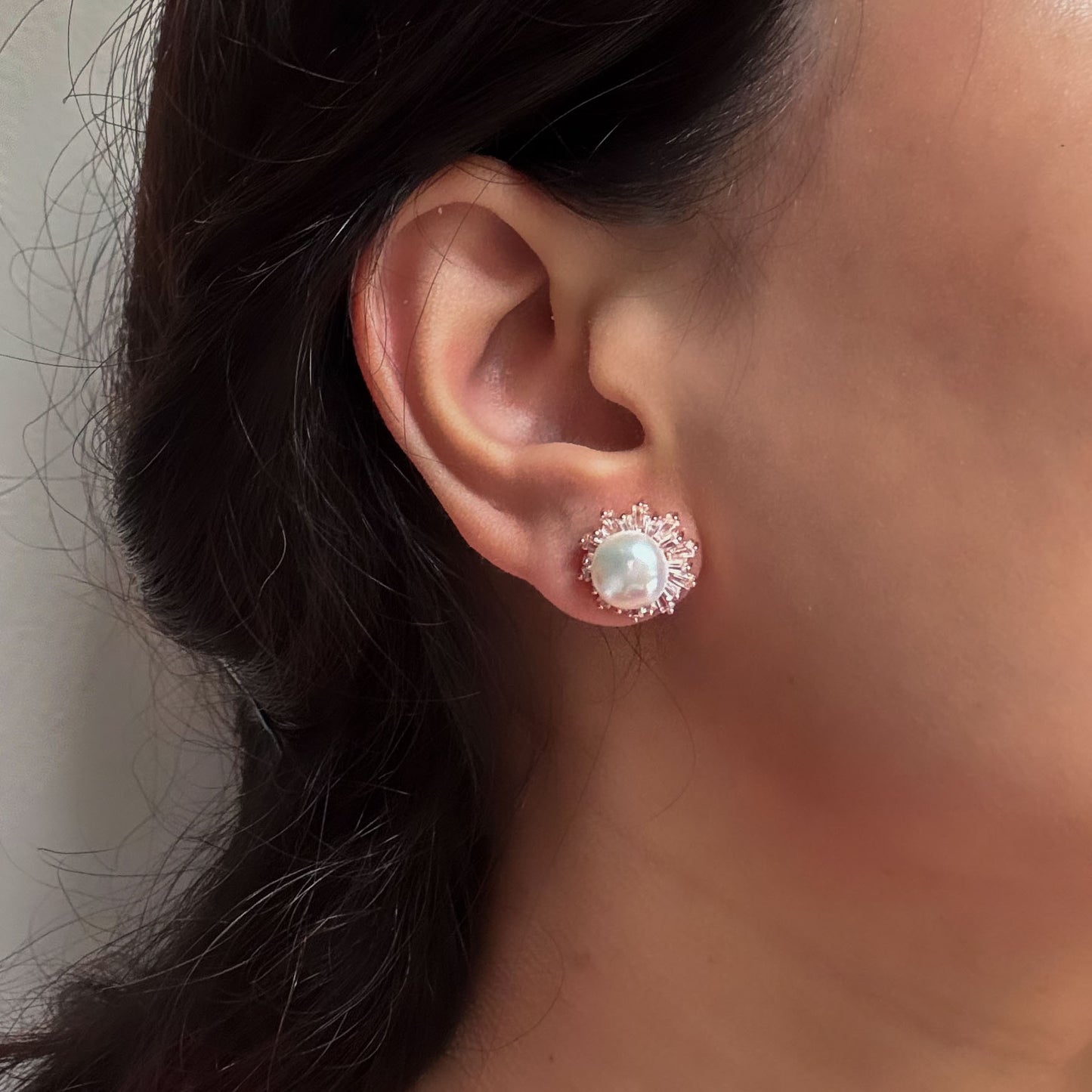 Rose Gold Floral Studs