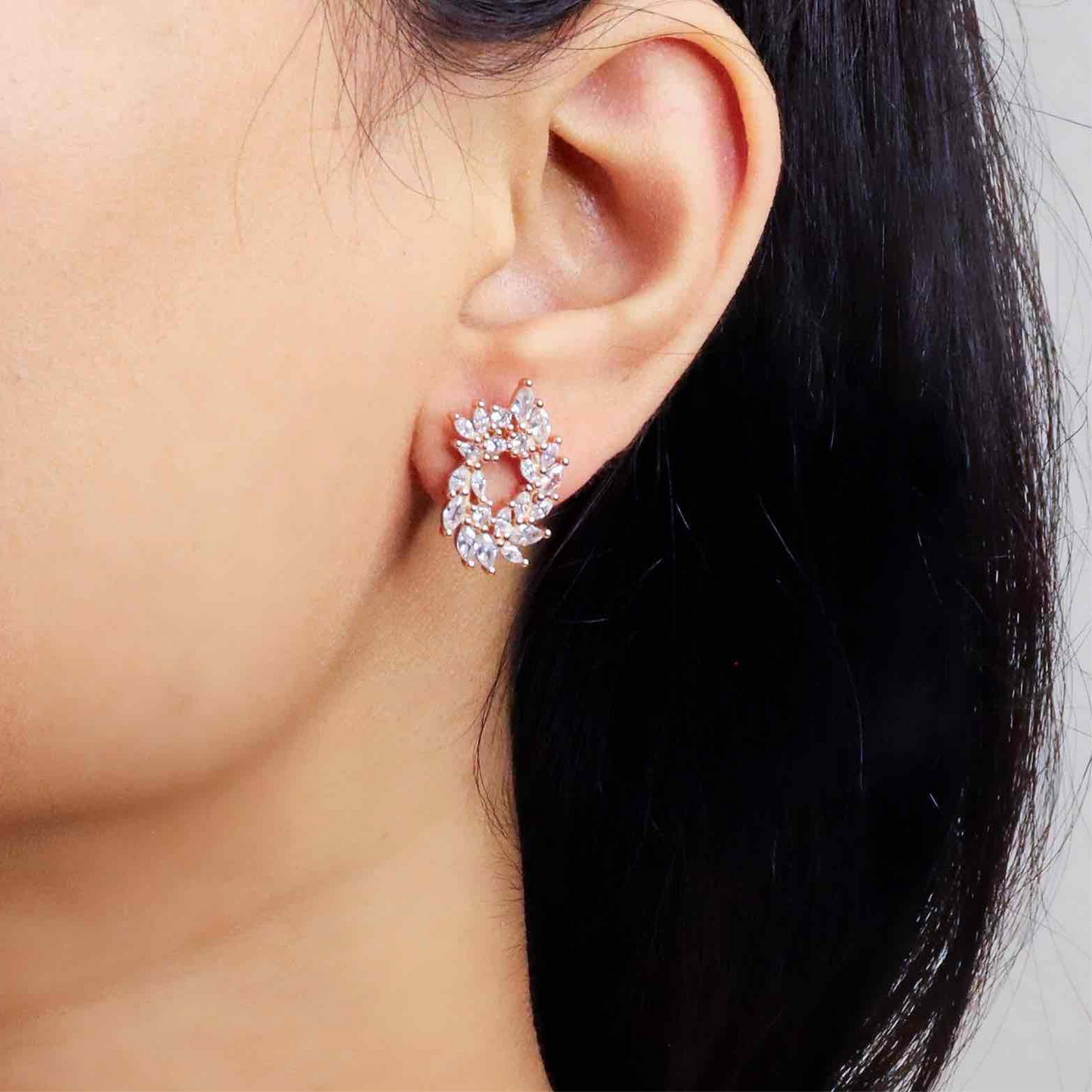 Sparkling CZ Silver Earrings