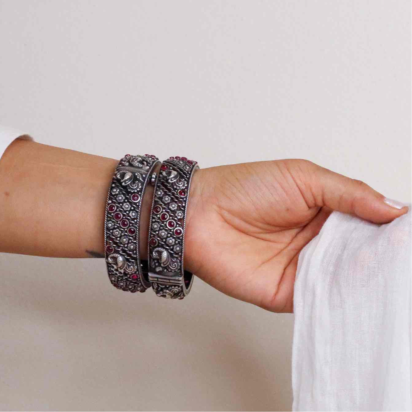 Floral Peacock Bangle