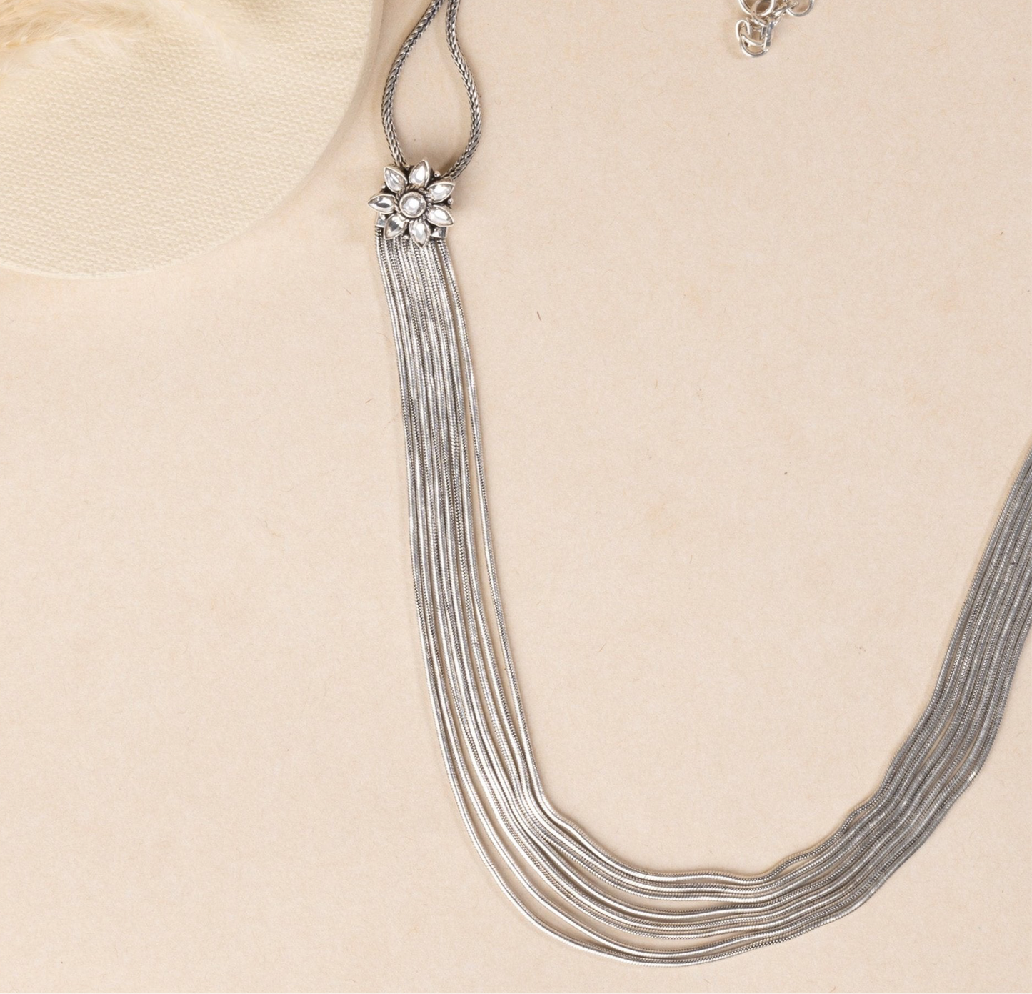Silver Chains Long Necklace