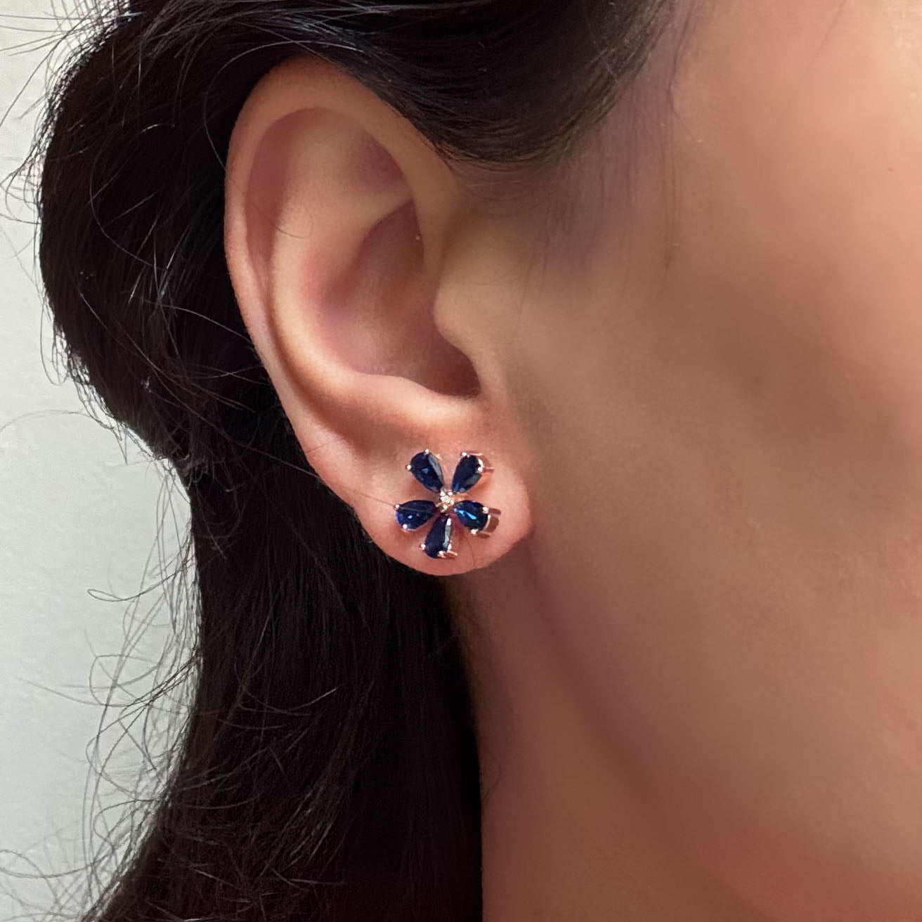 Blue Flower Studs