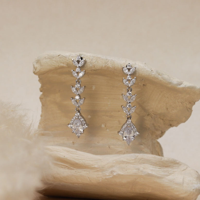 Sparkling Elegant Silver Earrings