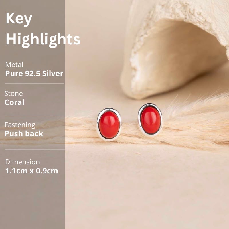 Silver Oval Studs