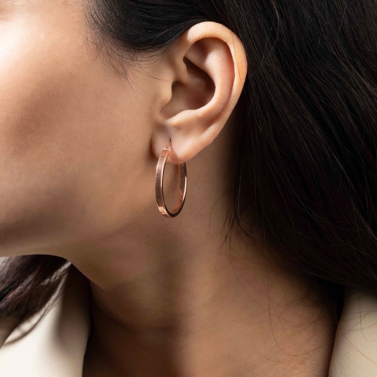 Polished Rose Gold Hoops