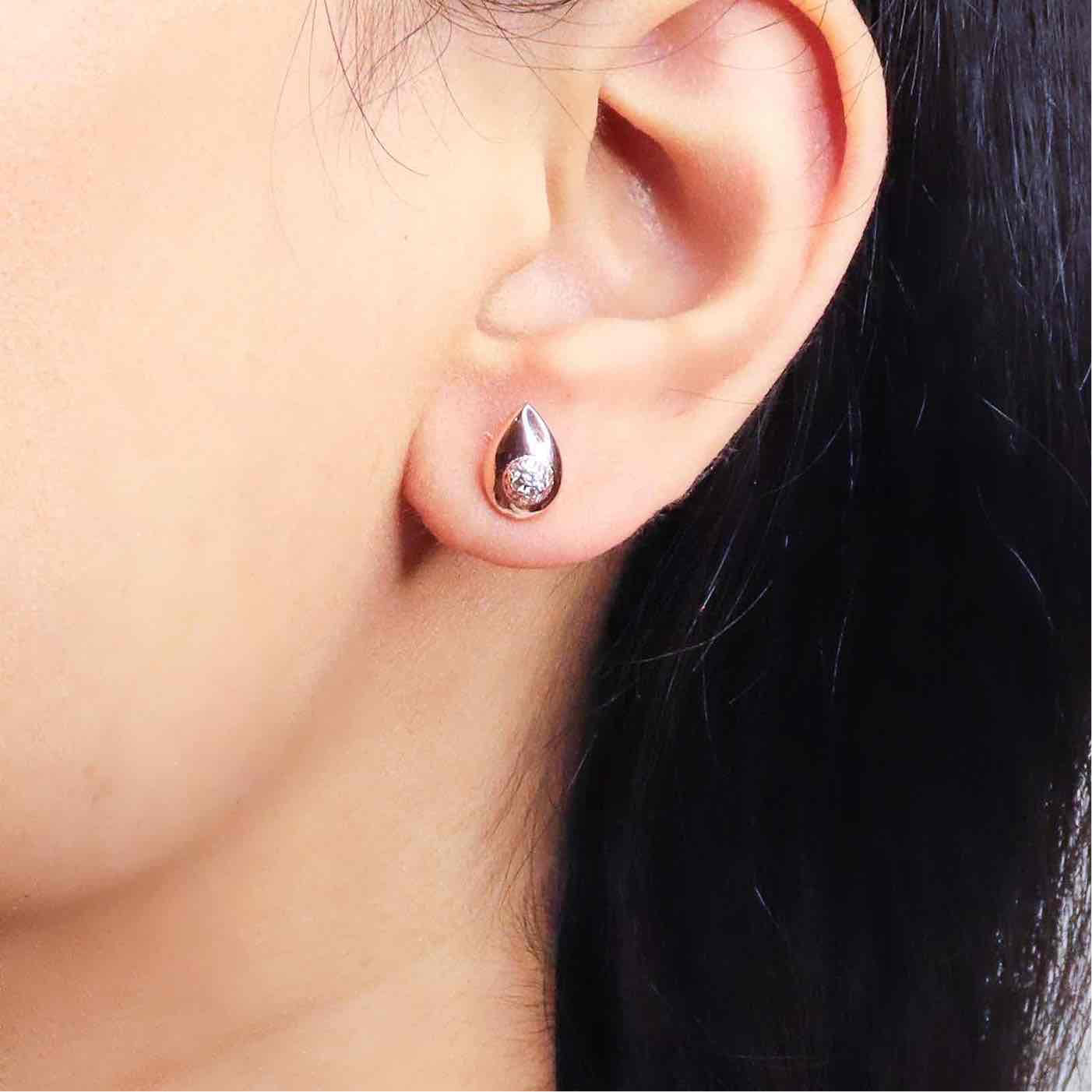 Rose Gold Drop Studs