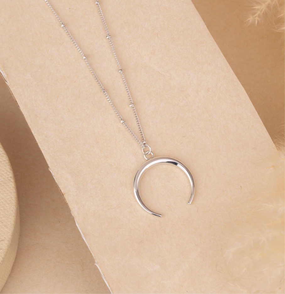 Silver Moon Neck Chain