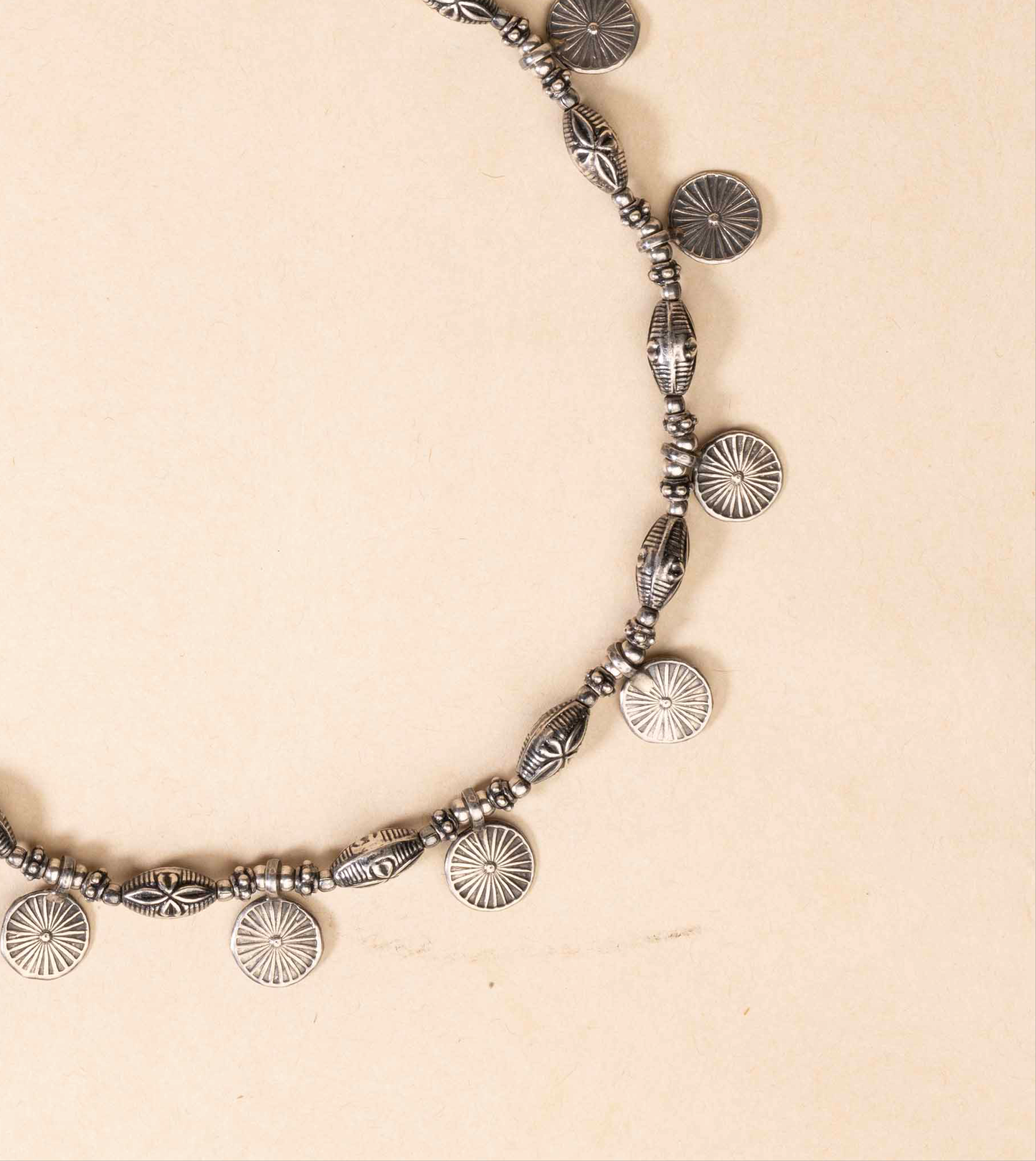 Dark Coin Silver Necklace