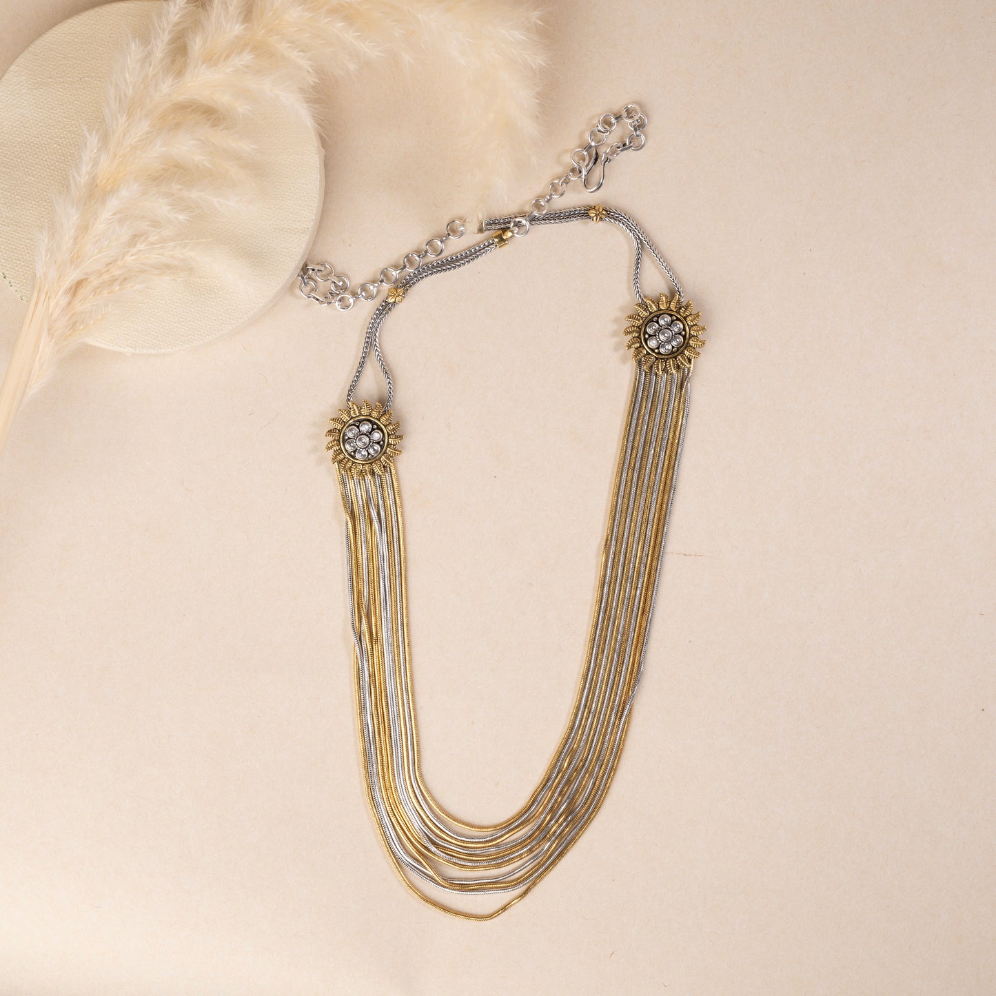 Elegant sterling silver long necklace with a sleek, minimalist design, perfect for layering
