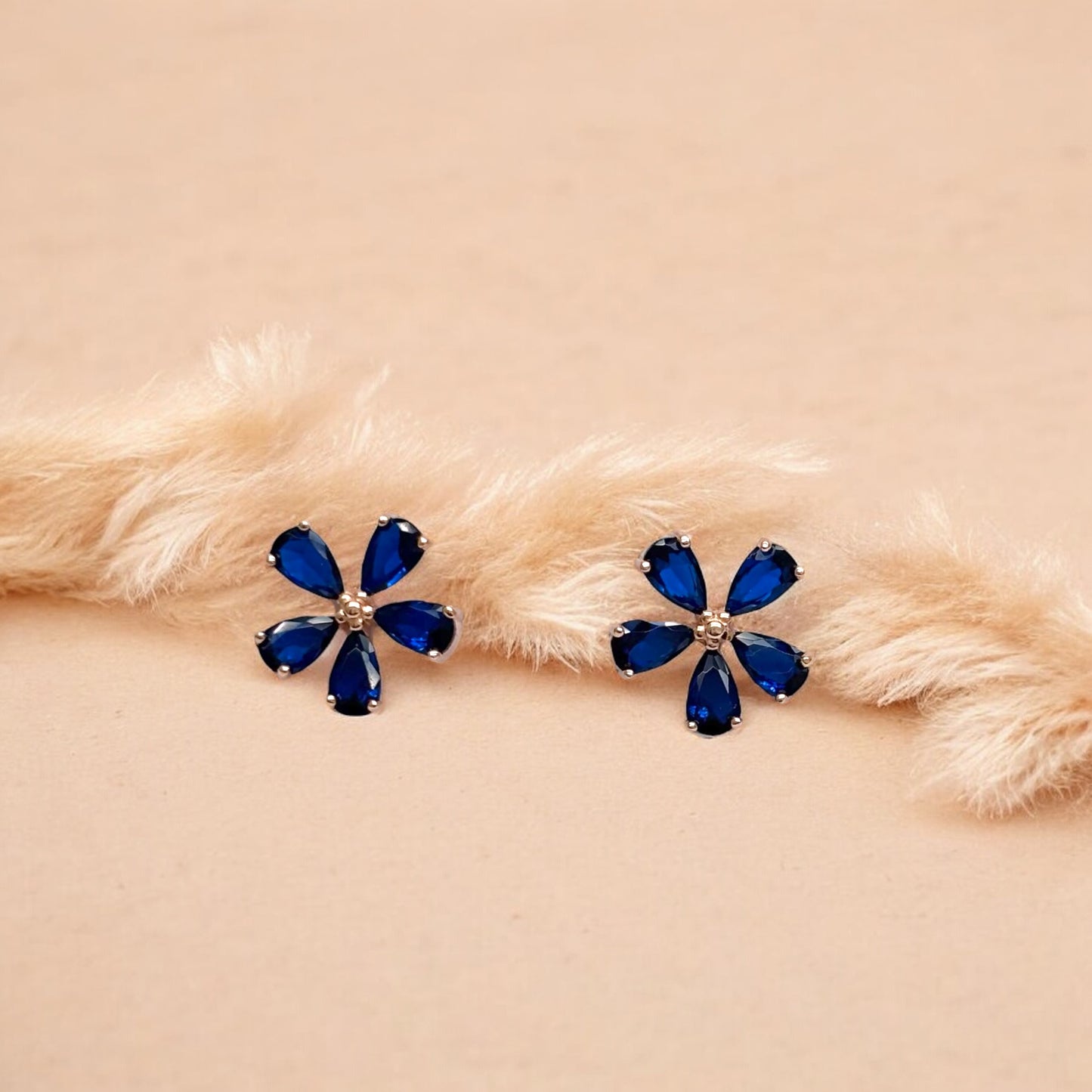 Blue Flower Studs