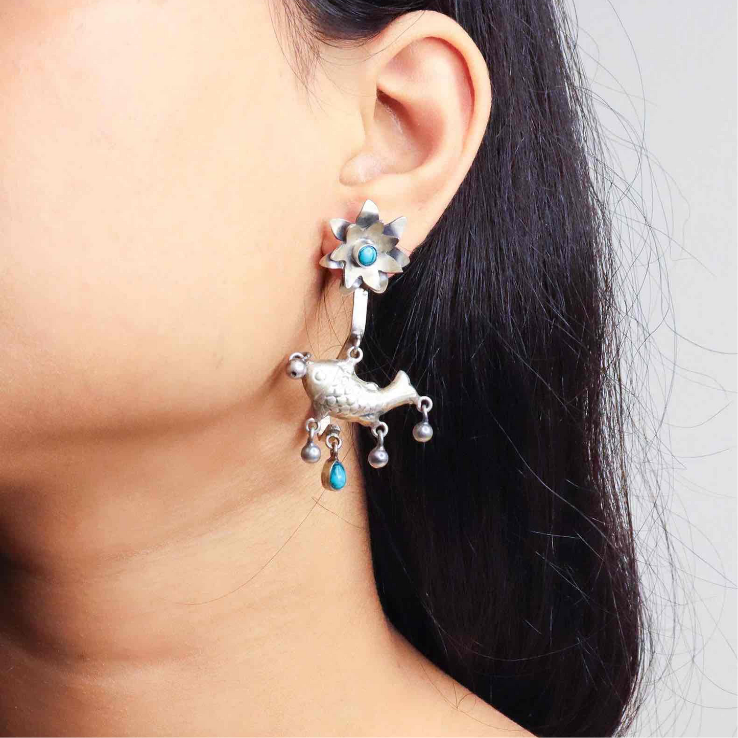 Silver Tribal Earrings