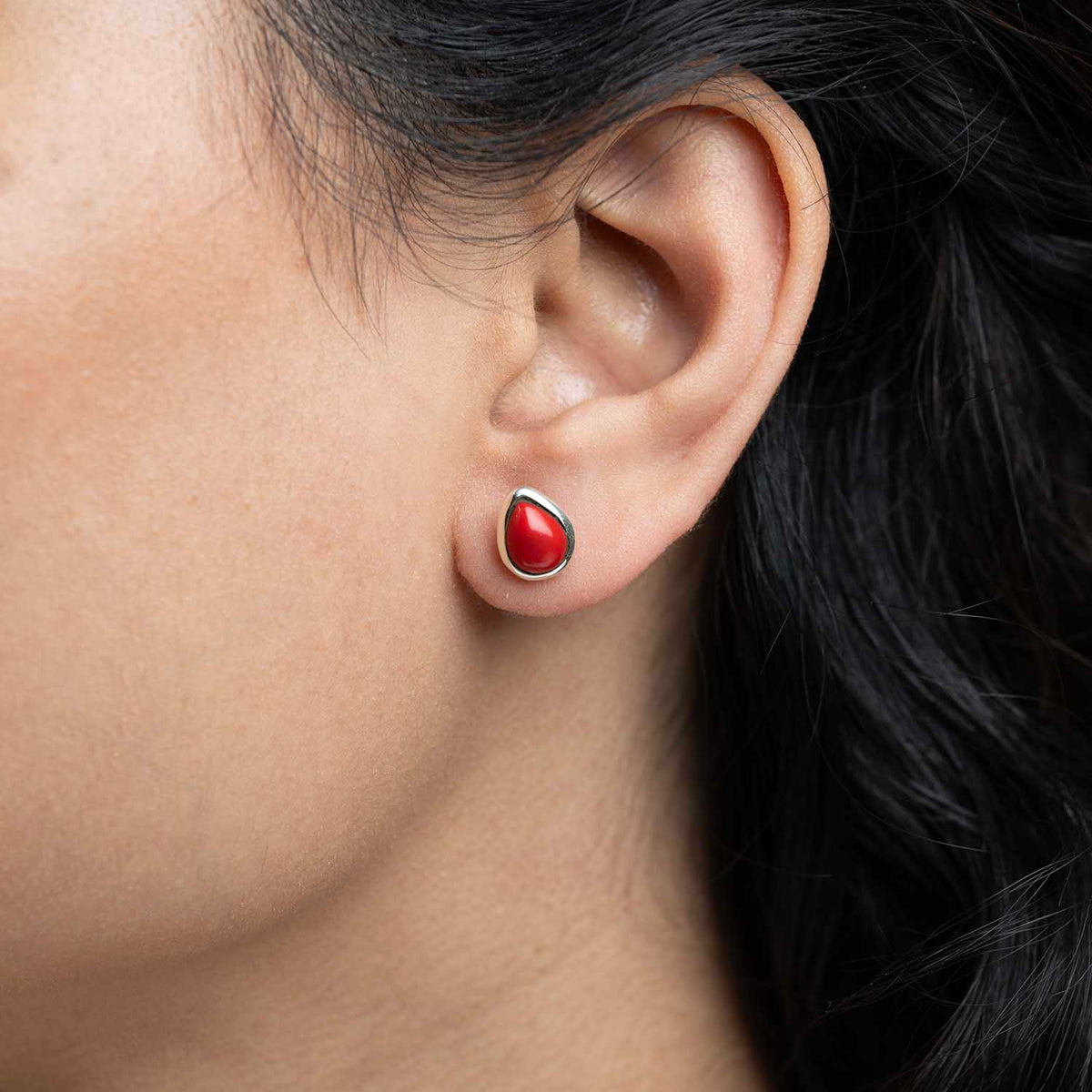 Silver Drop Studs