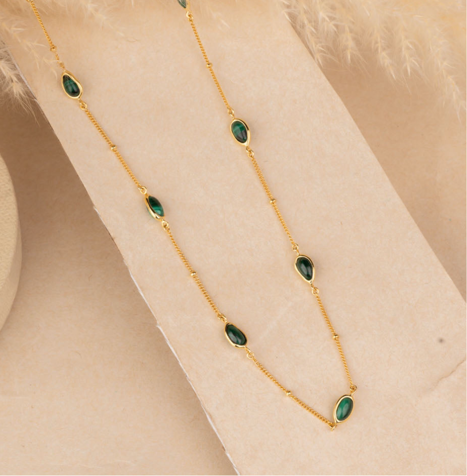 Gold Malachite Necklace