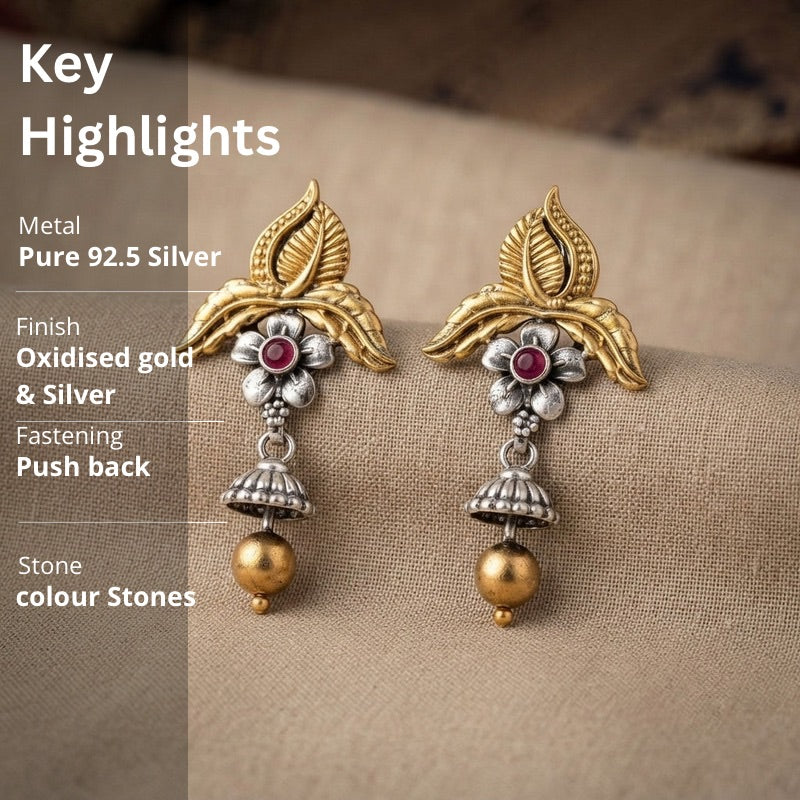 Silver Floral Earrings
