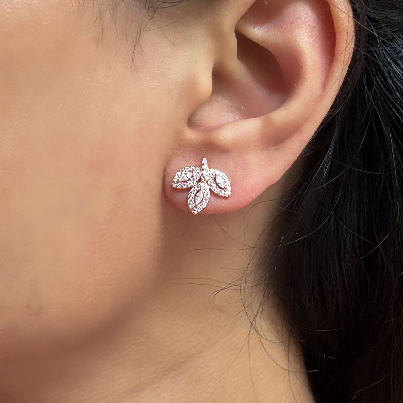 Rose Gold CZ Earrings