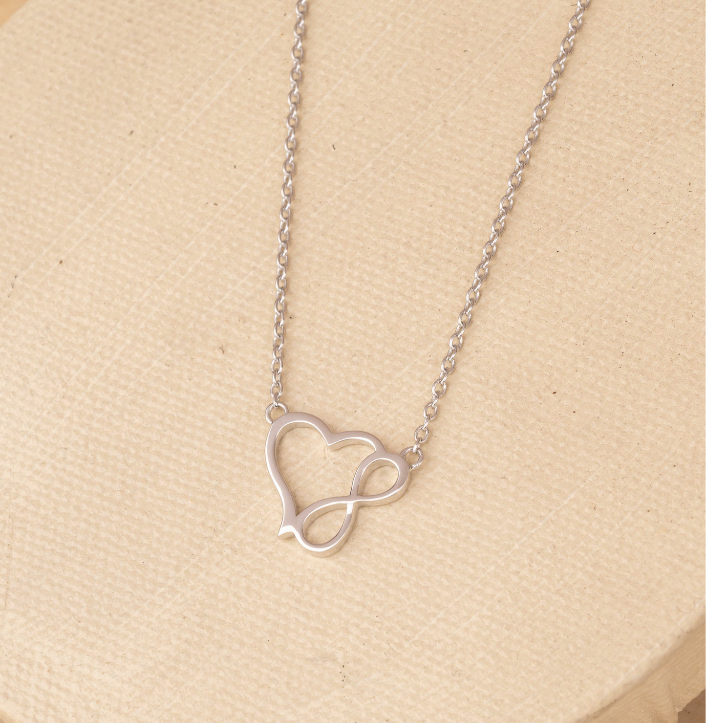 Silver Infinity Heart Neck Chain