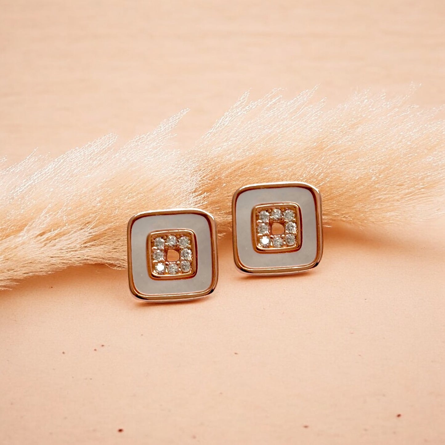 MOP Rose Gold Earrings