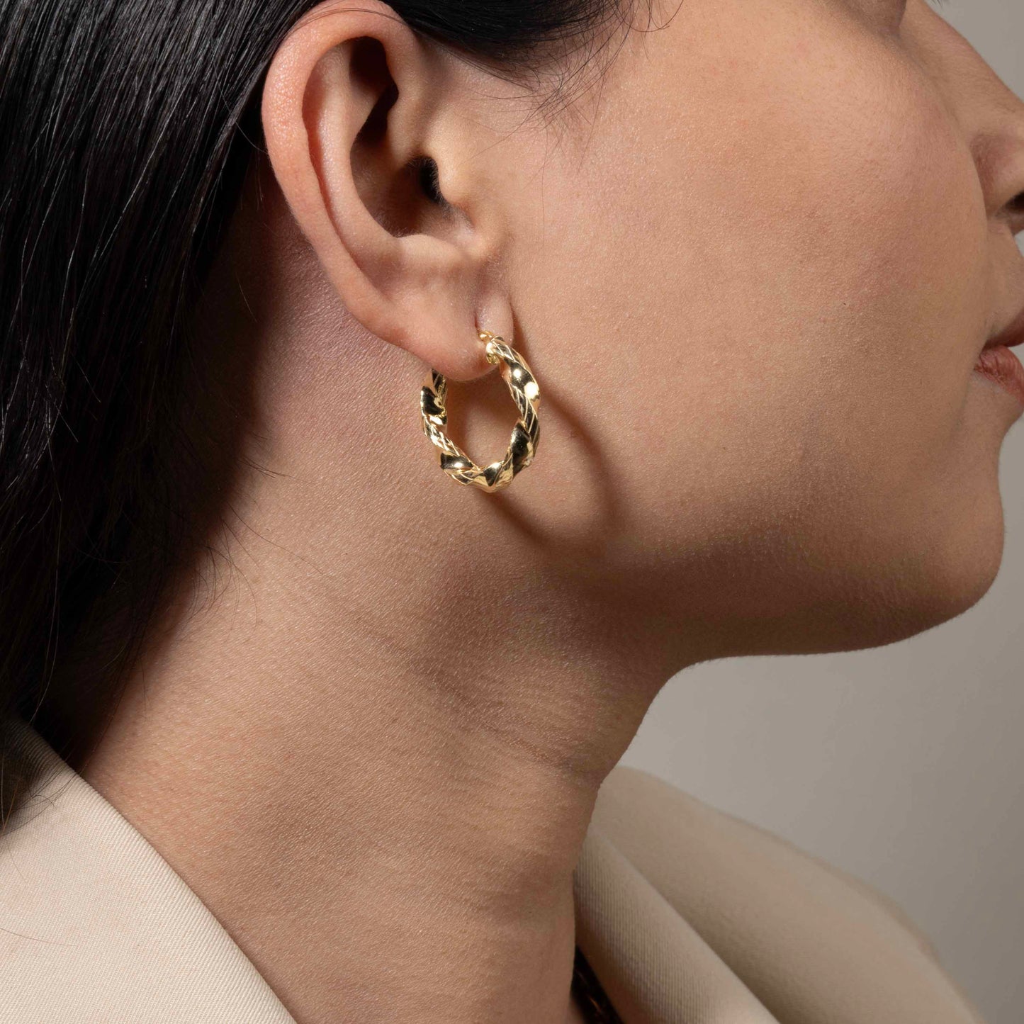 Gold Twisted Hoops