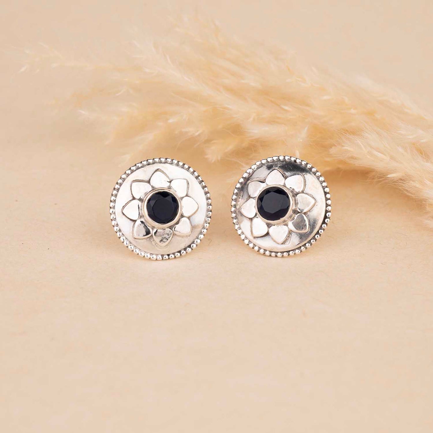 Silver Floral Earrings