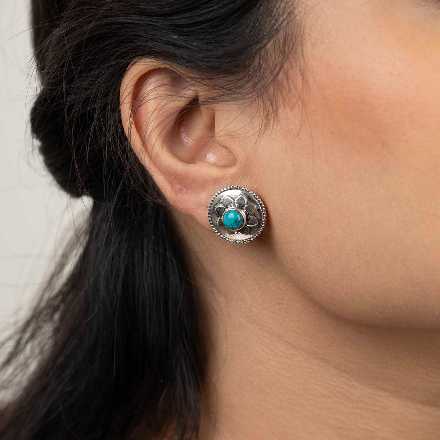 Silver Floral Earrings