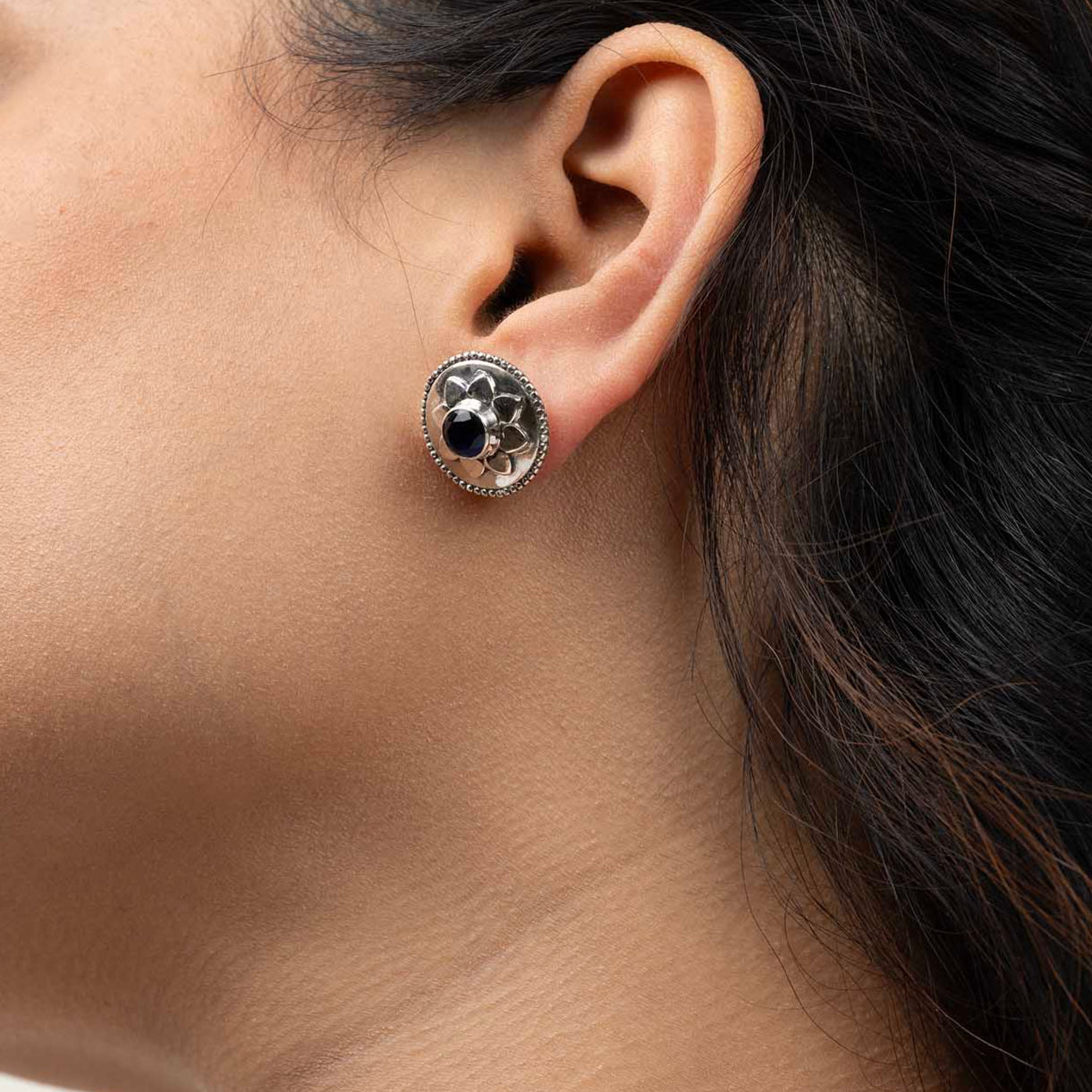 Silver Floral Earrings