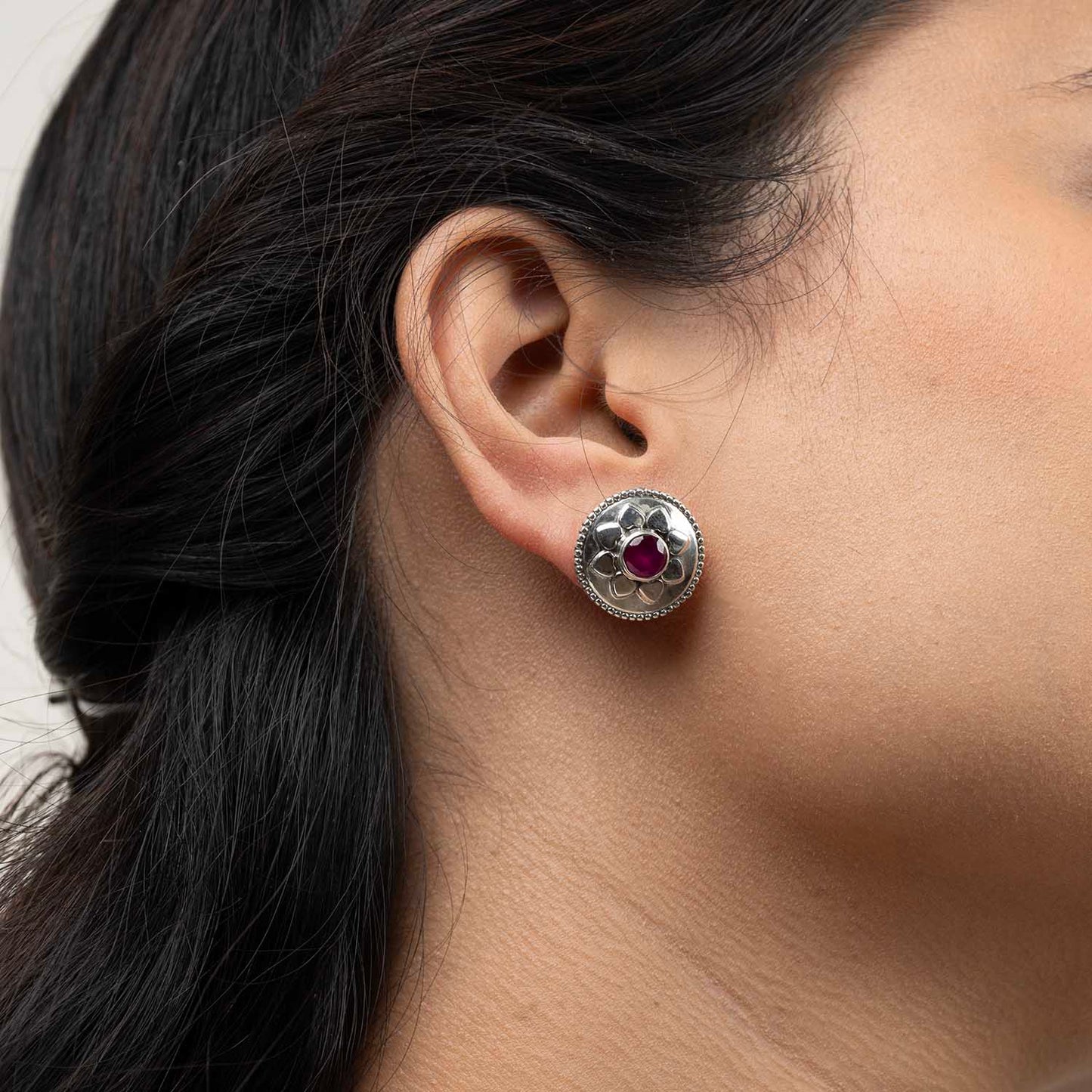 Silver Floral Earrings