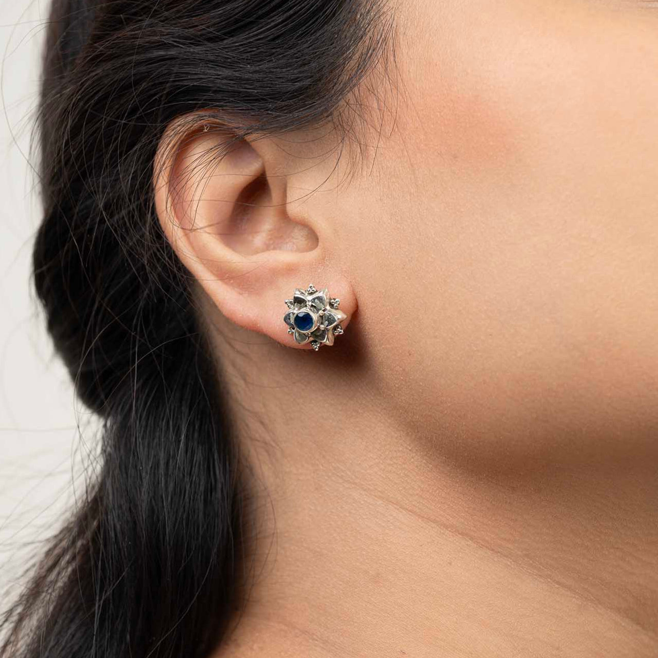 Silver Floral Earrings