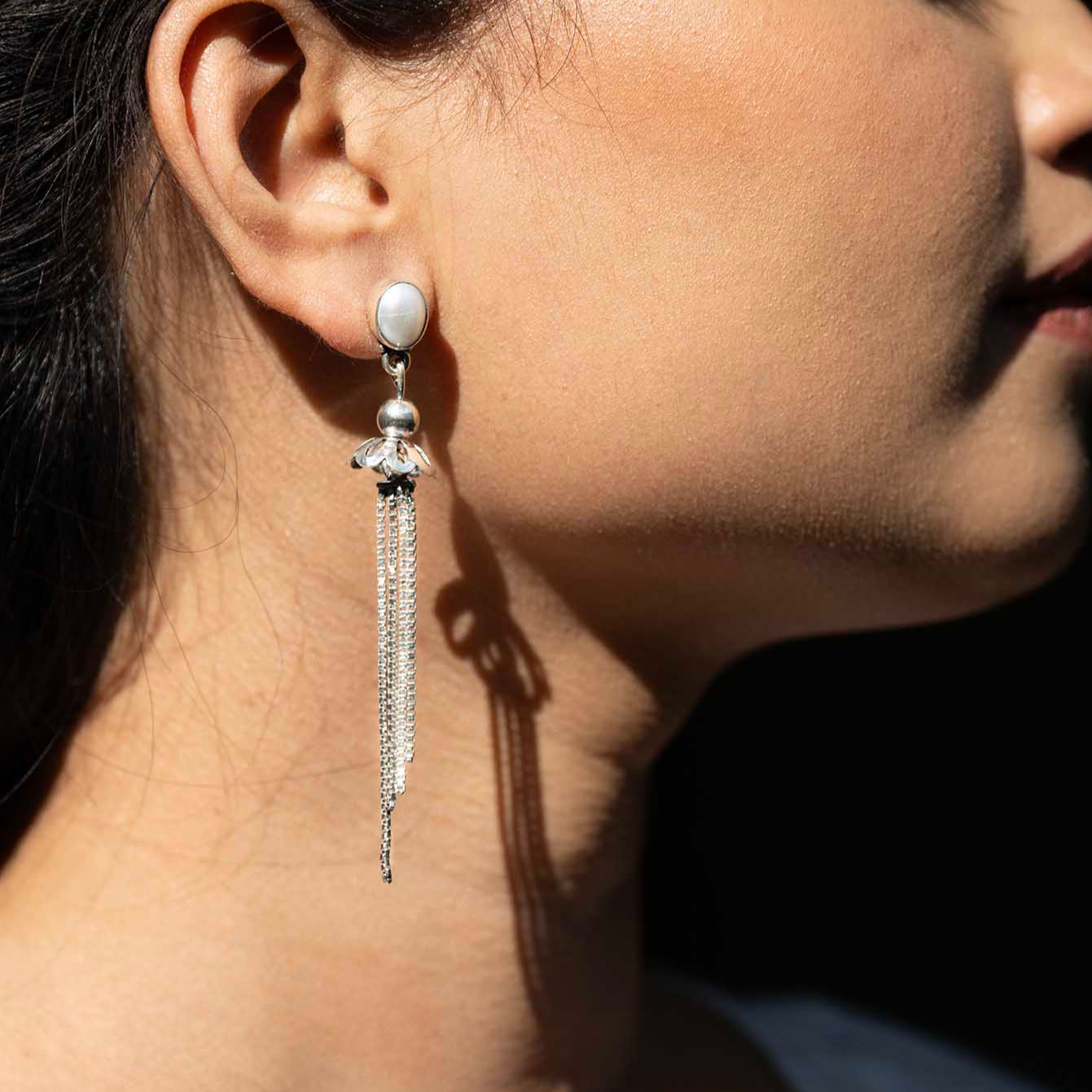 Dangling Silver Earrings