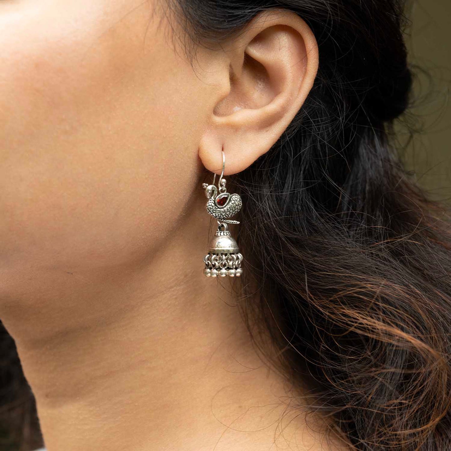 Oxidised Silver Jhumka