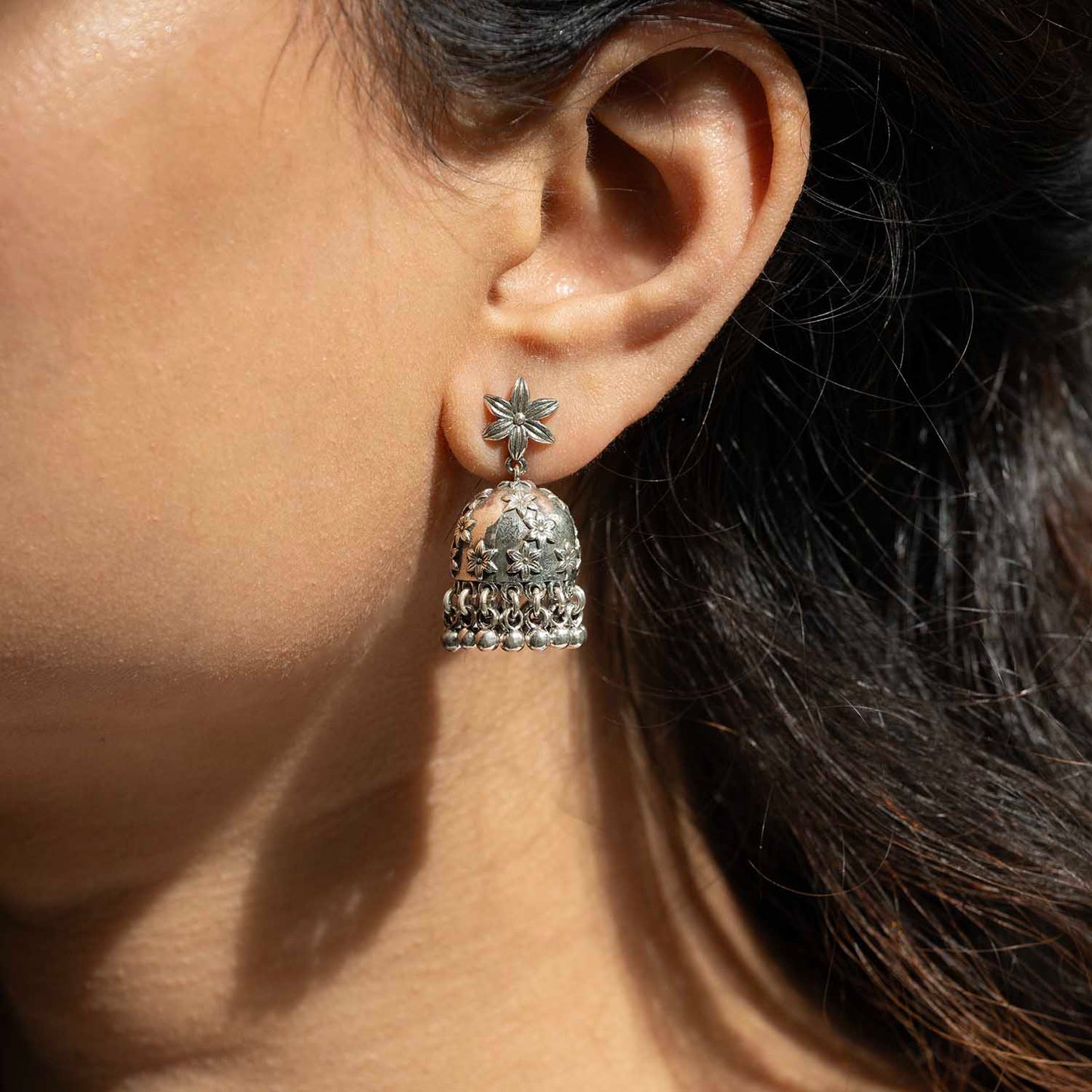 Silver Jhumka