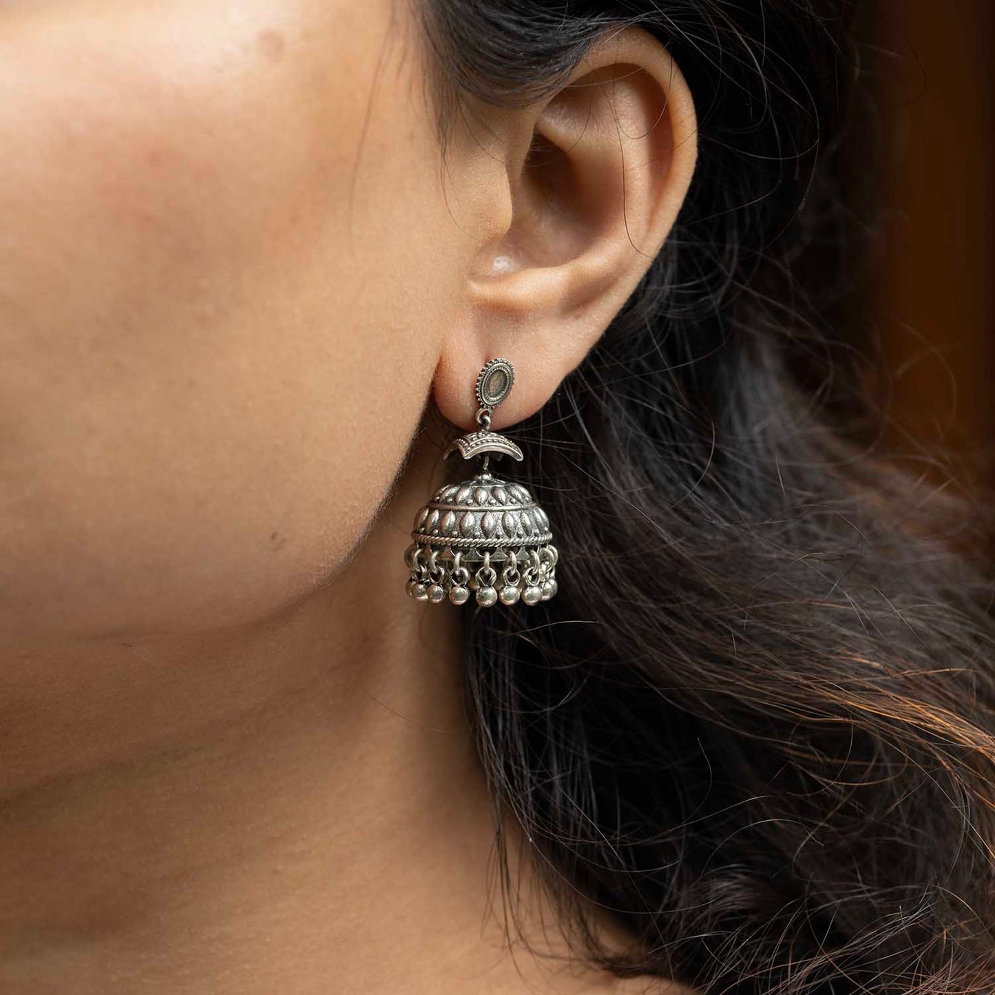 Silver Jhumka
