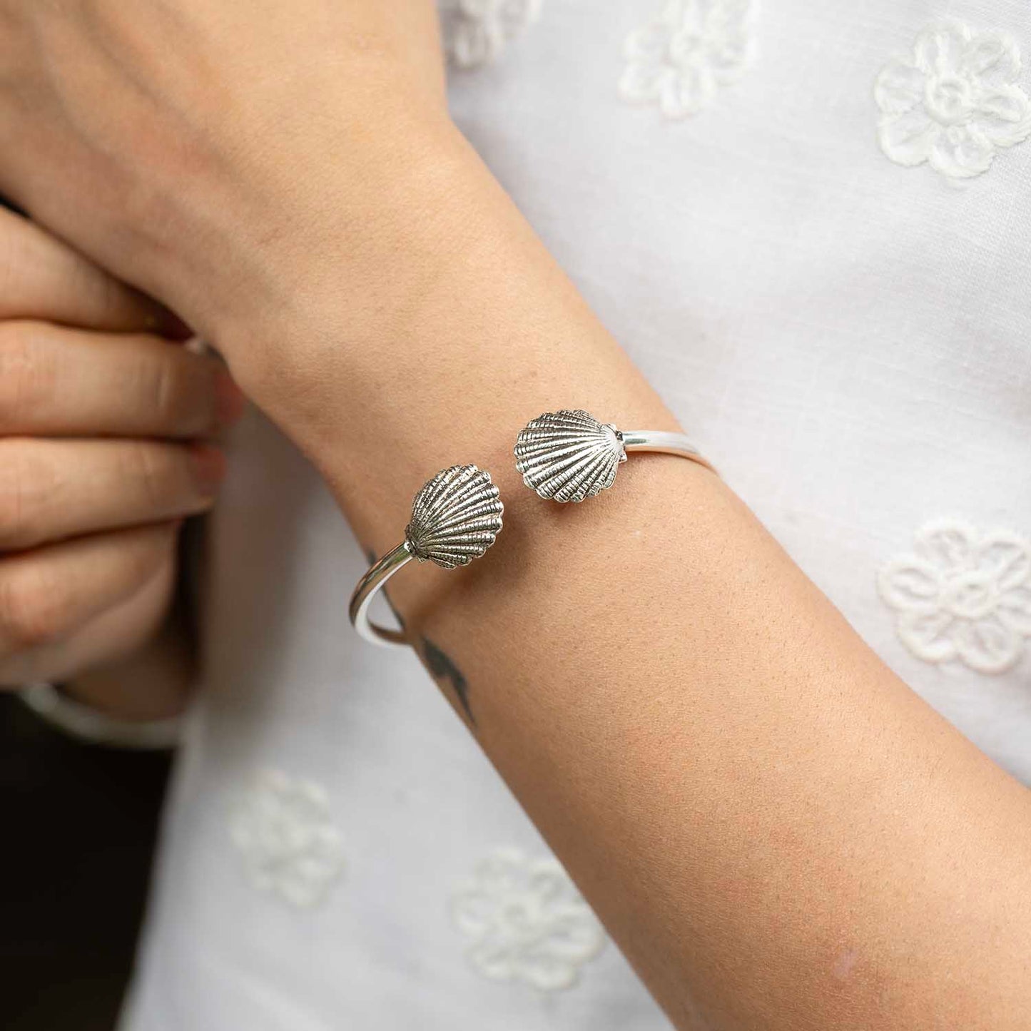 Silver Seashell Cuff