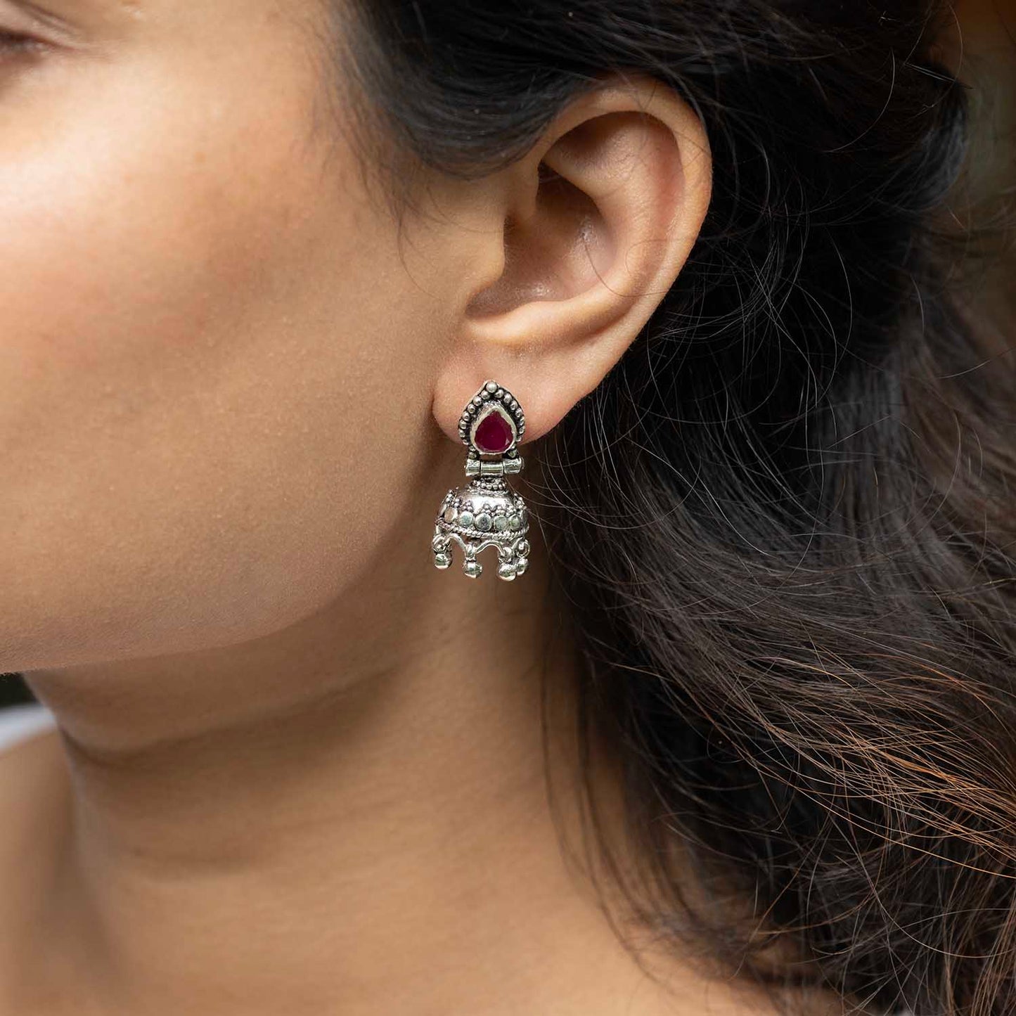 Silver Jhumka
