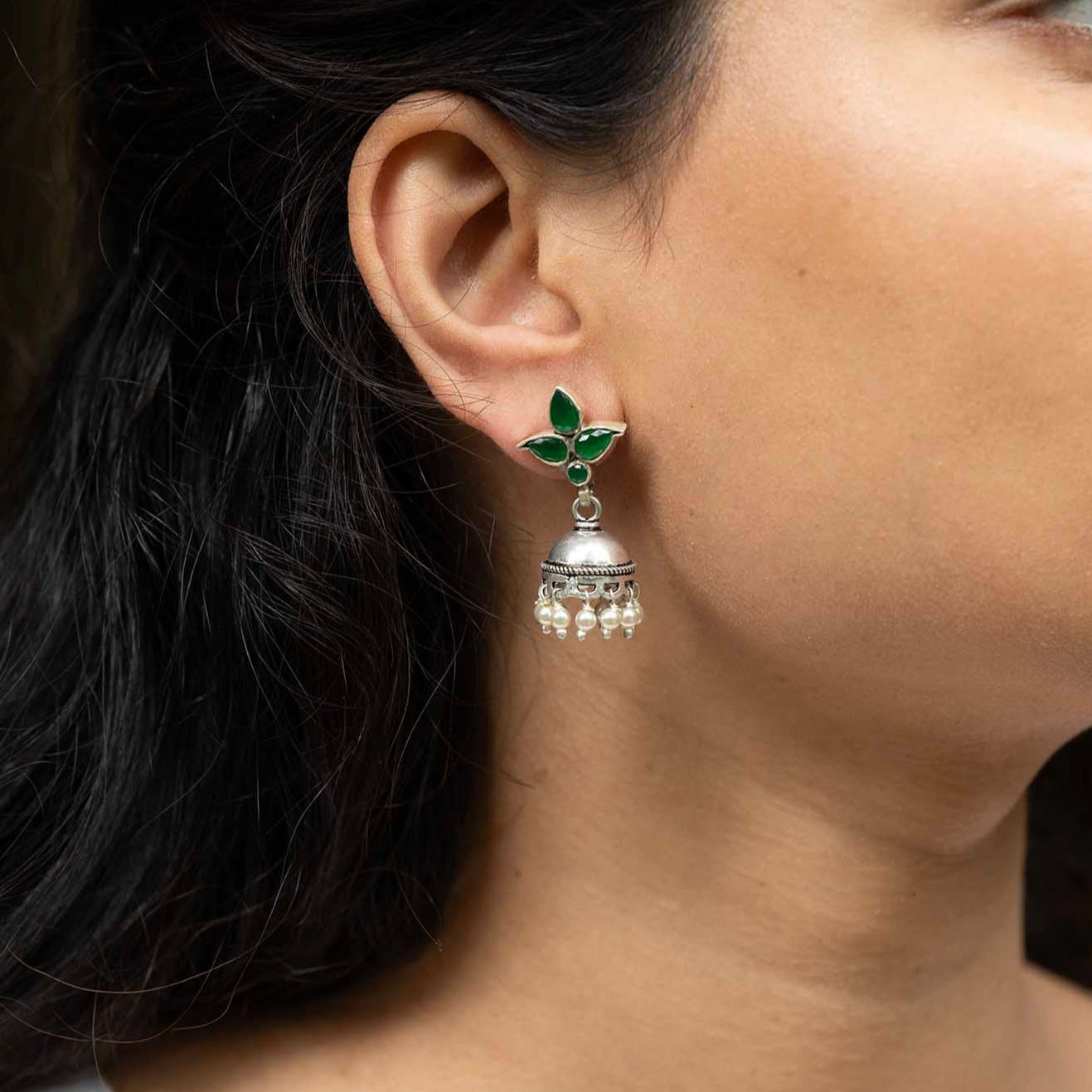 Silver Jhumka