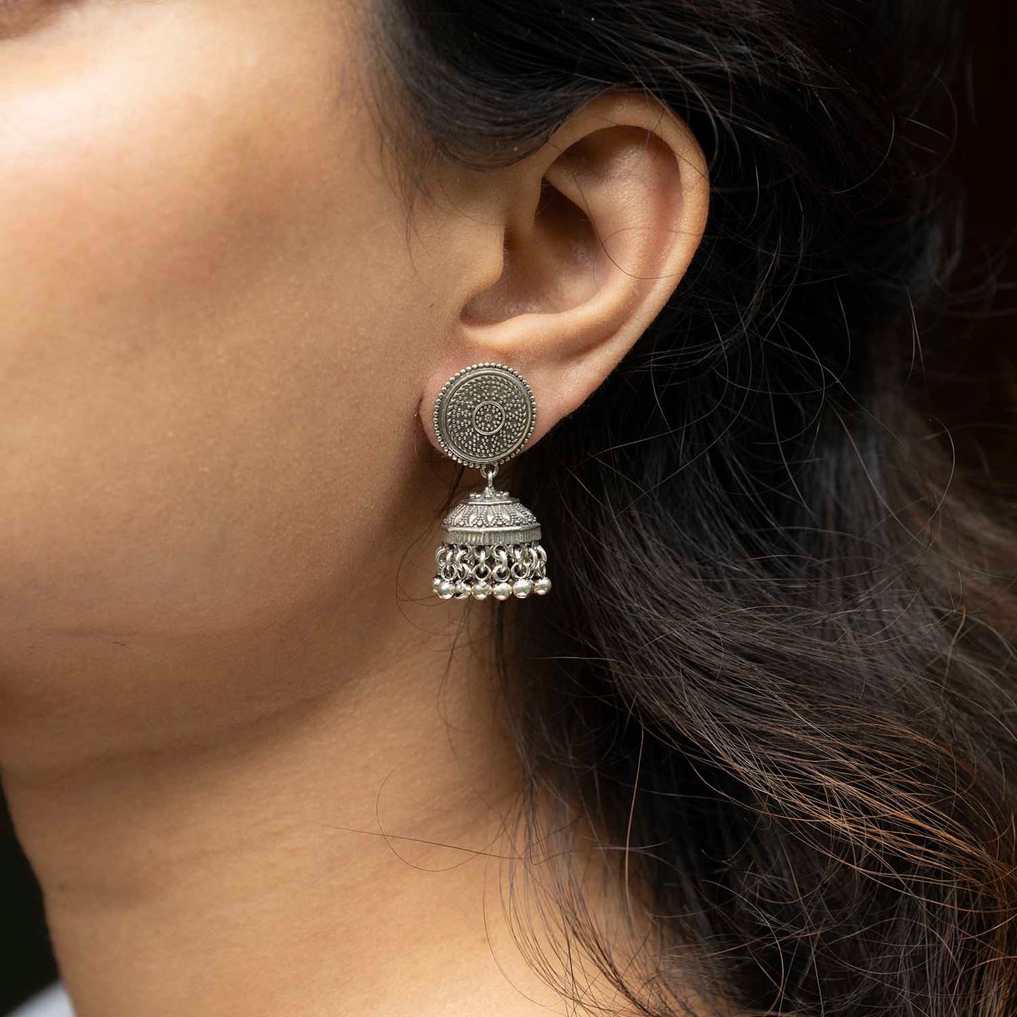 Silver Jhumka