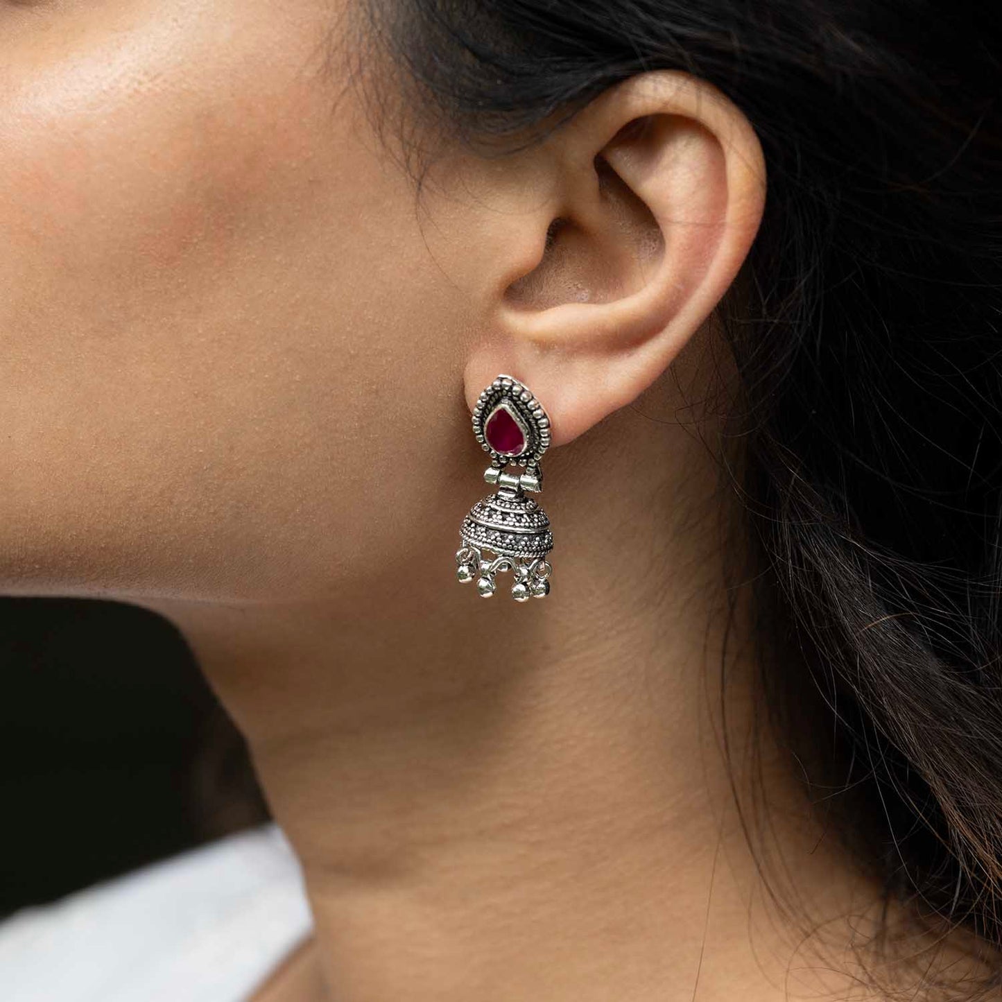 Silver Jhumka