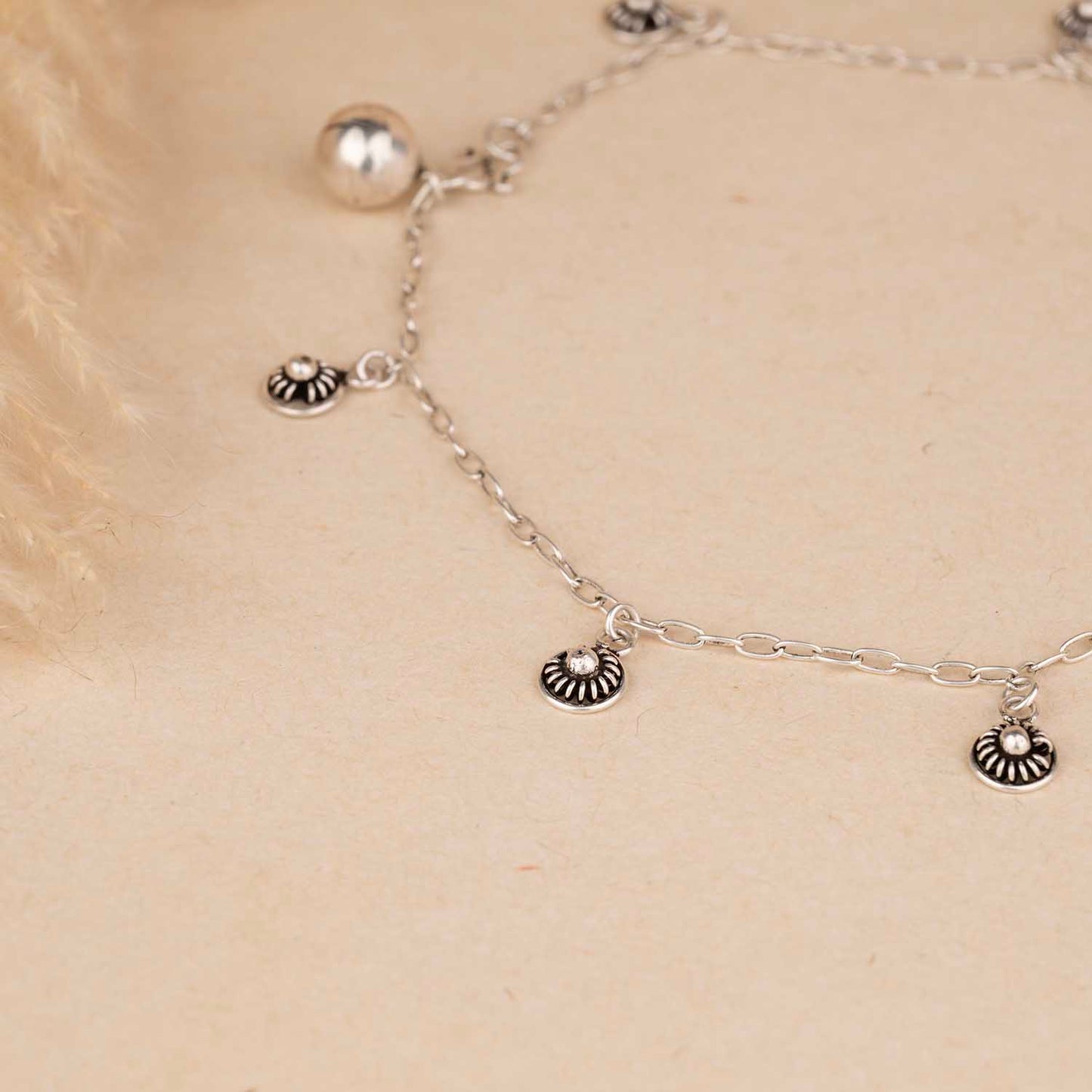 Linked Silver Anklet