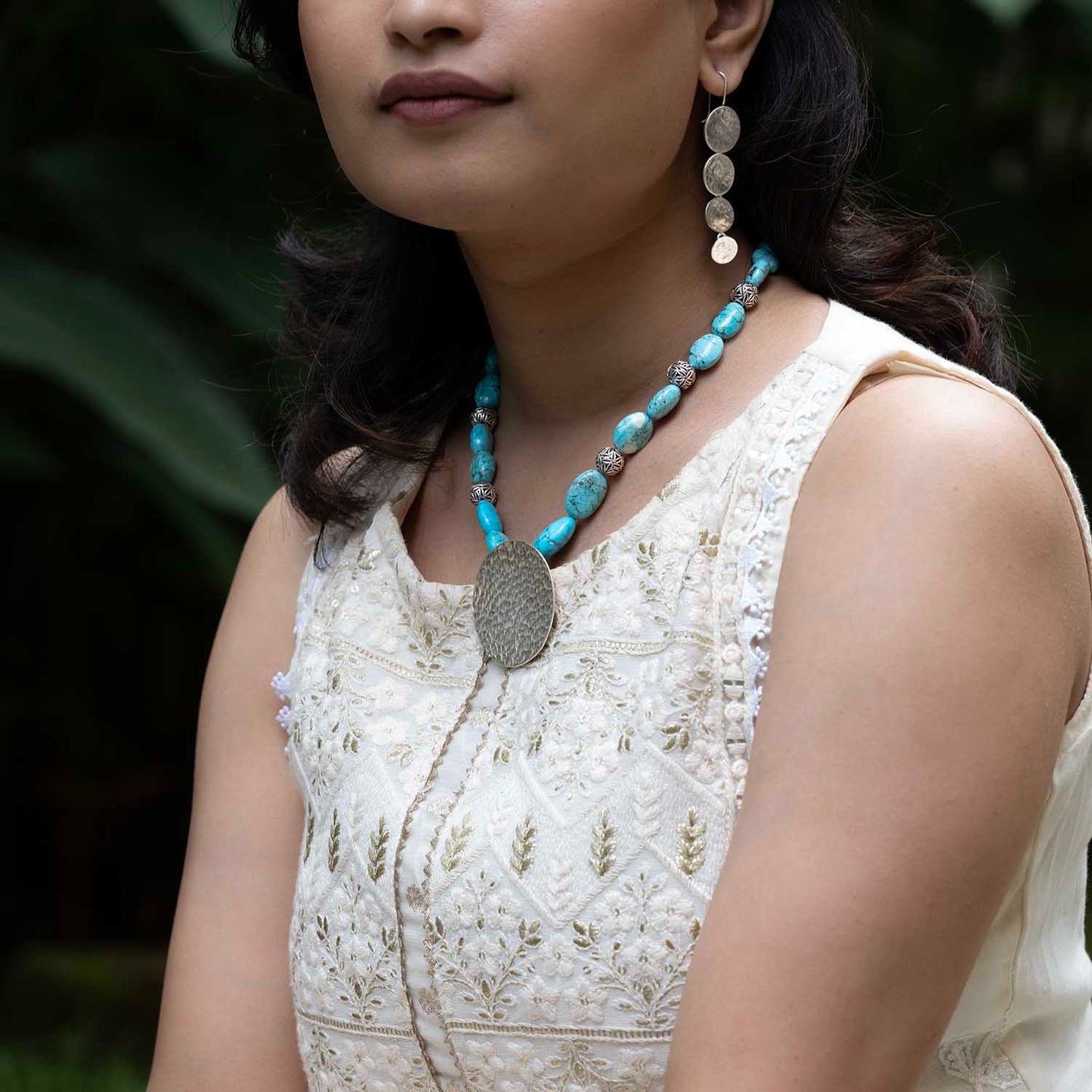 Turquoise Necklace with Earrings