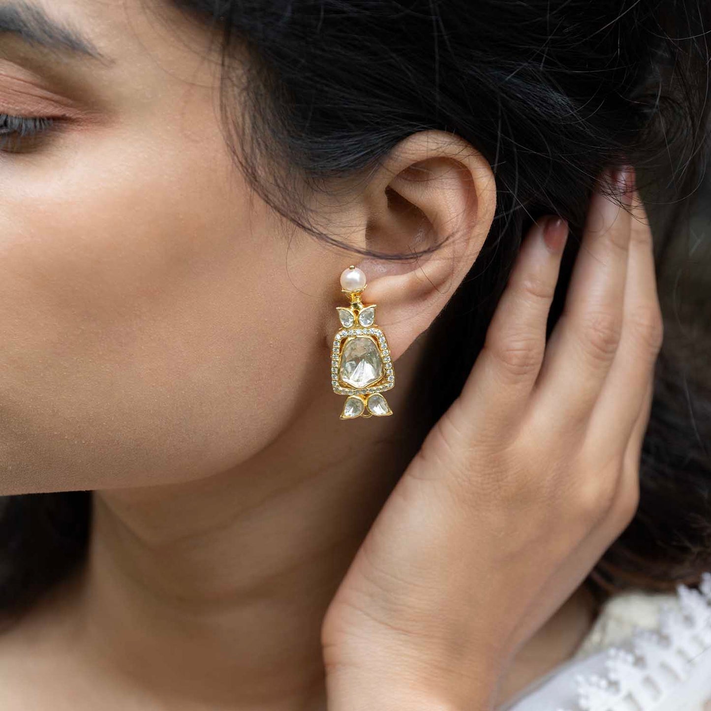Polki Kundan Earrings