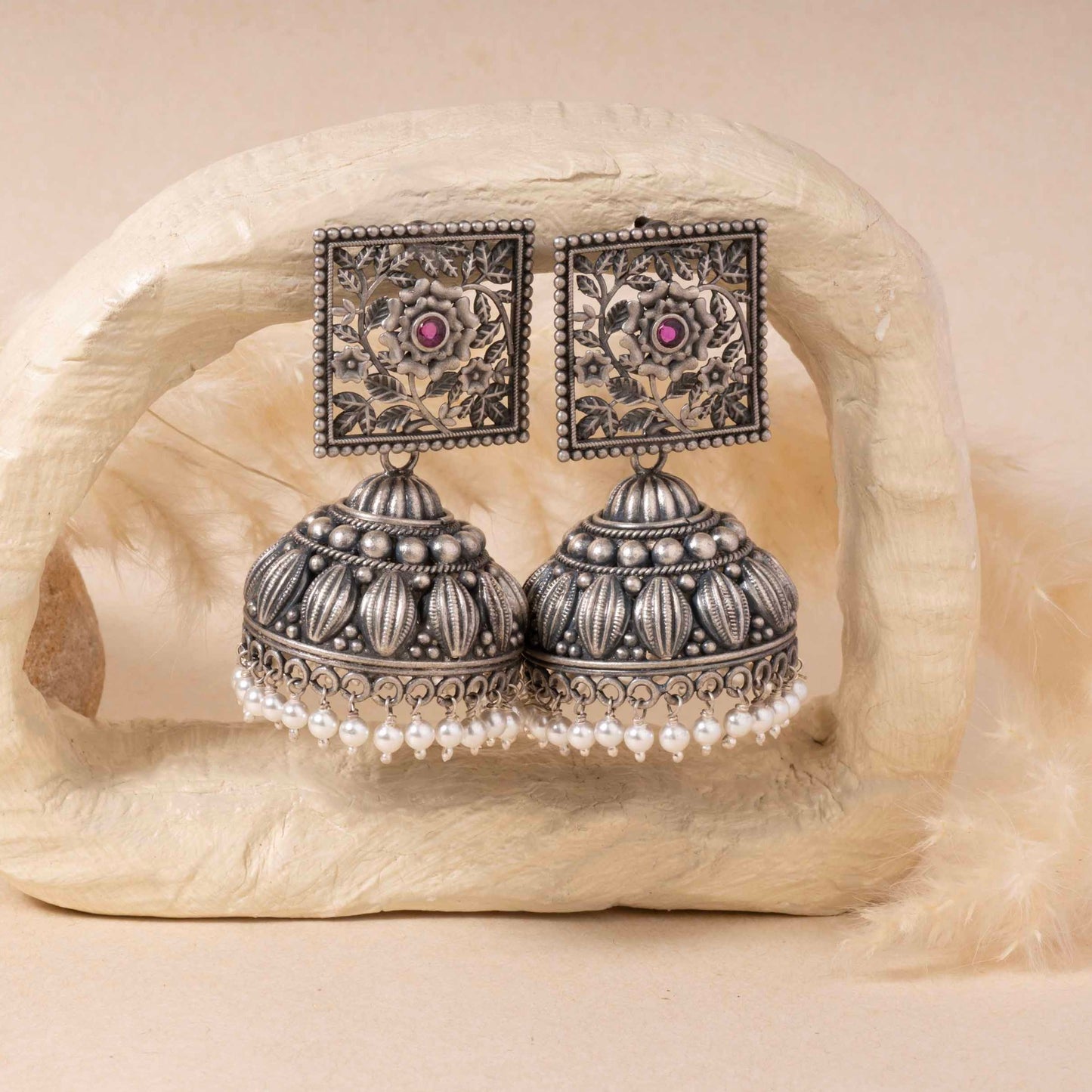 Elegant 925 sterling silver jhumka earrings with intricate design, perfect for adding sophistication to any outfit, ideal for formal events and everyday wear. gift for women/girls,