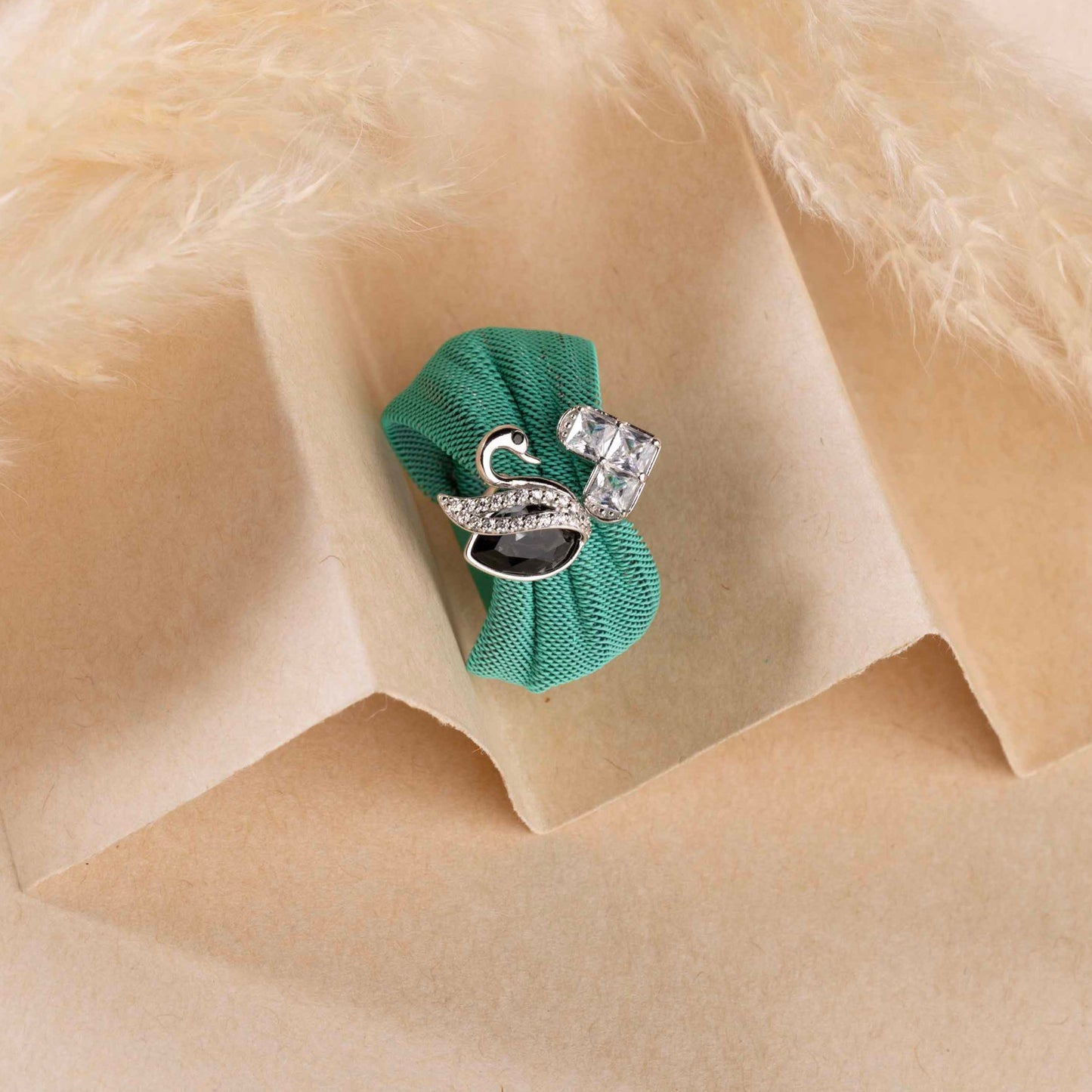 sea green colour silver ring for women/ gift for her