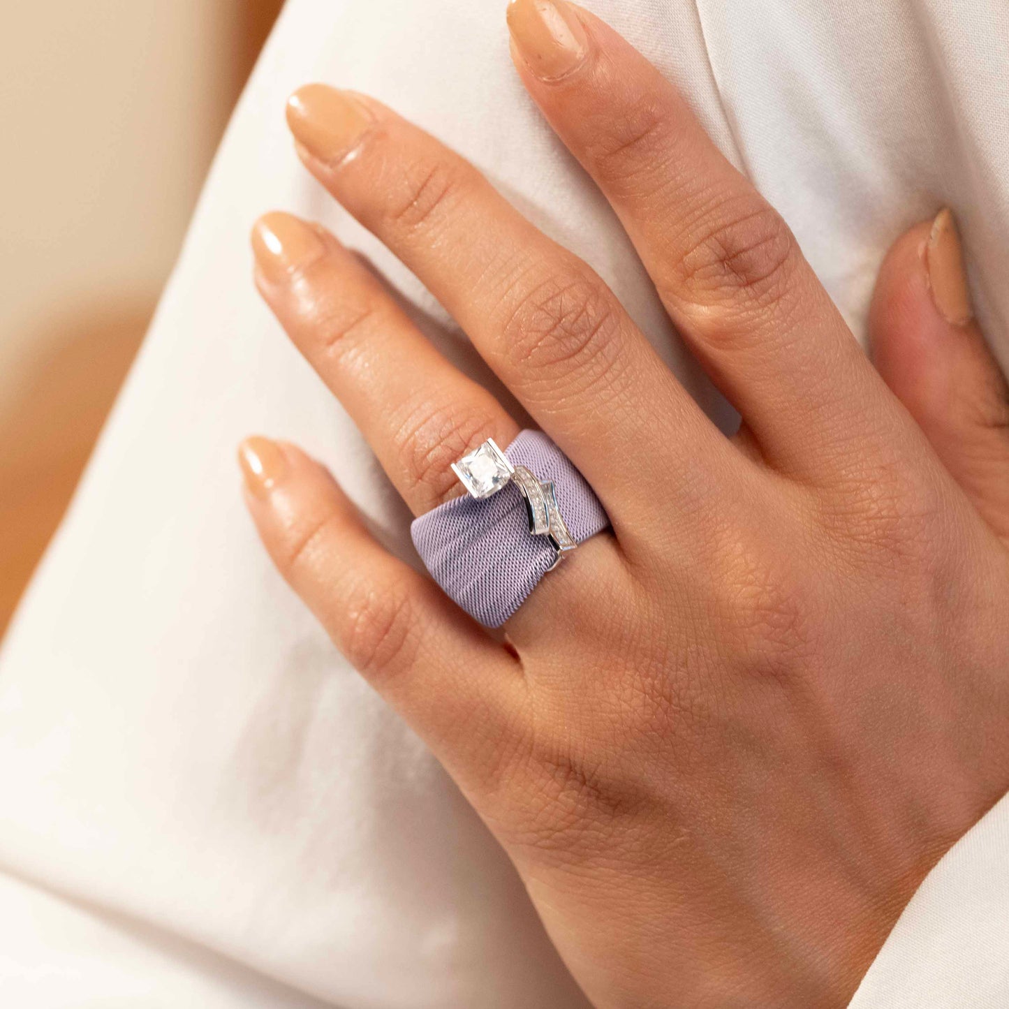 lilac colour silver ring for women/ gift for her