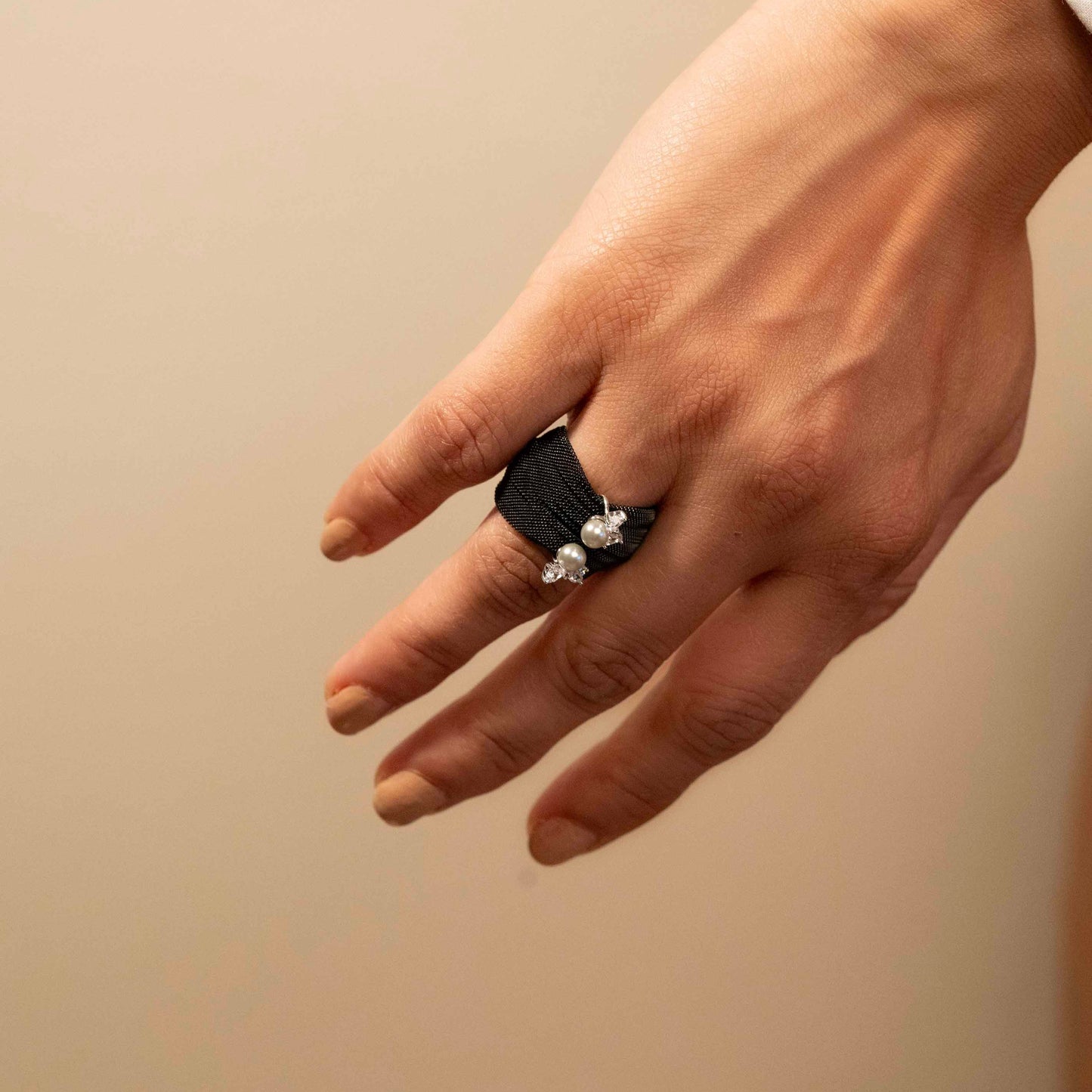 black colour silver ring for women/ gift for her