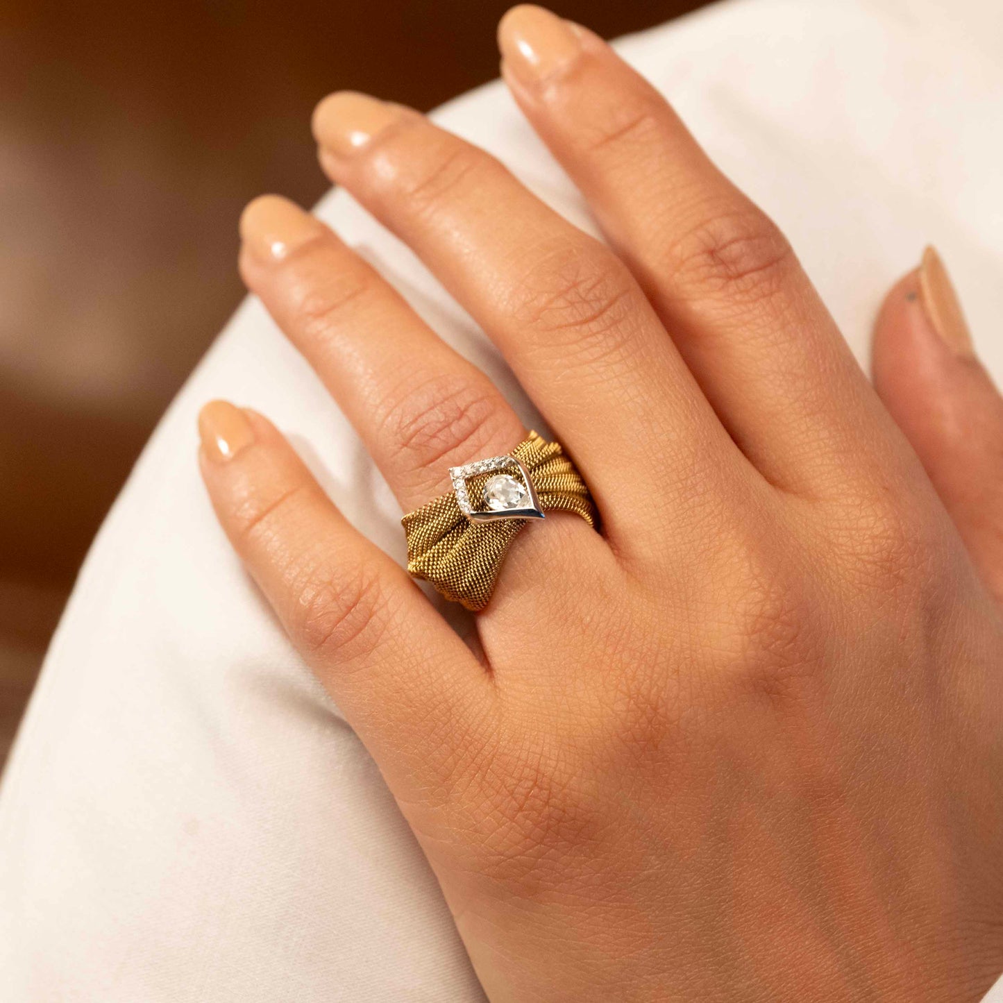 golden colour silver ring for women/ gift for her