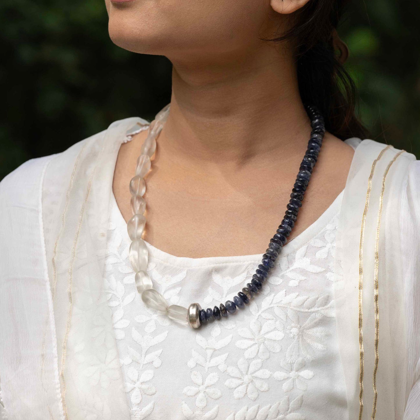 Moon & Midnight Stone Necklace