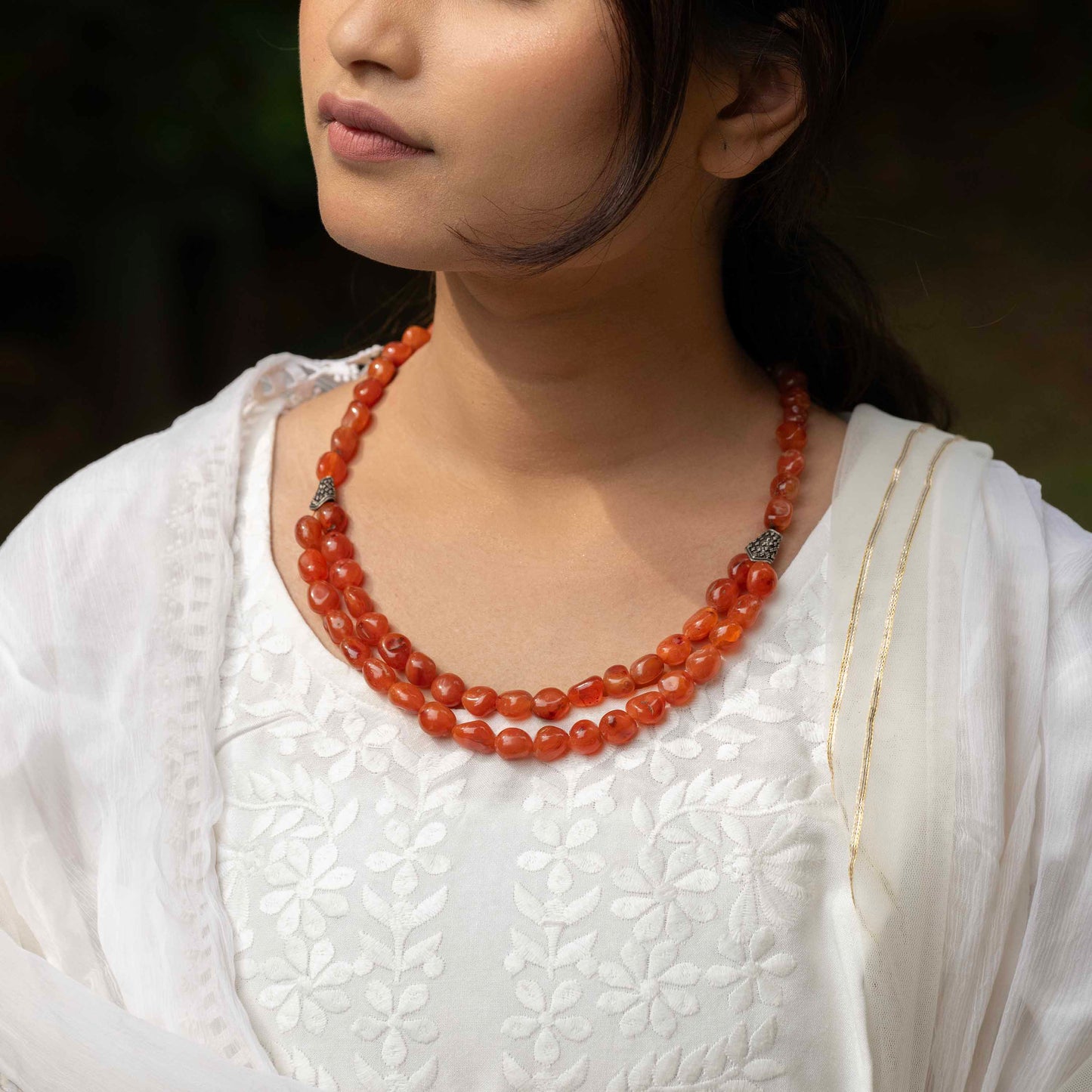 Sunset Ember Beaded Necklace