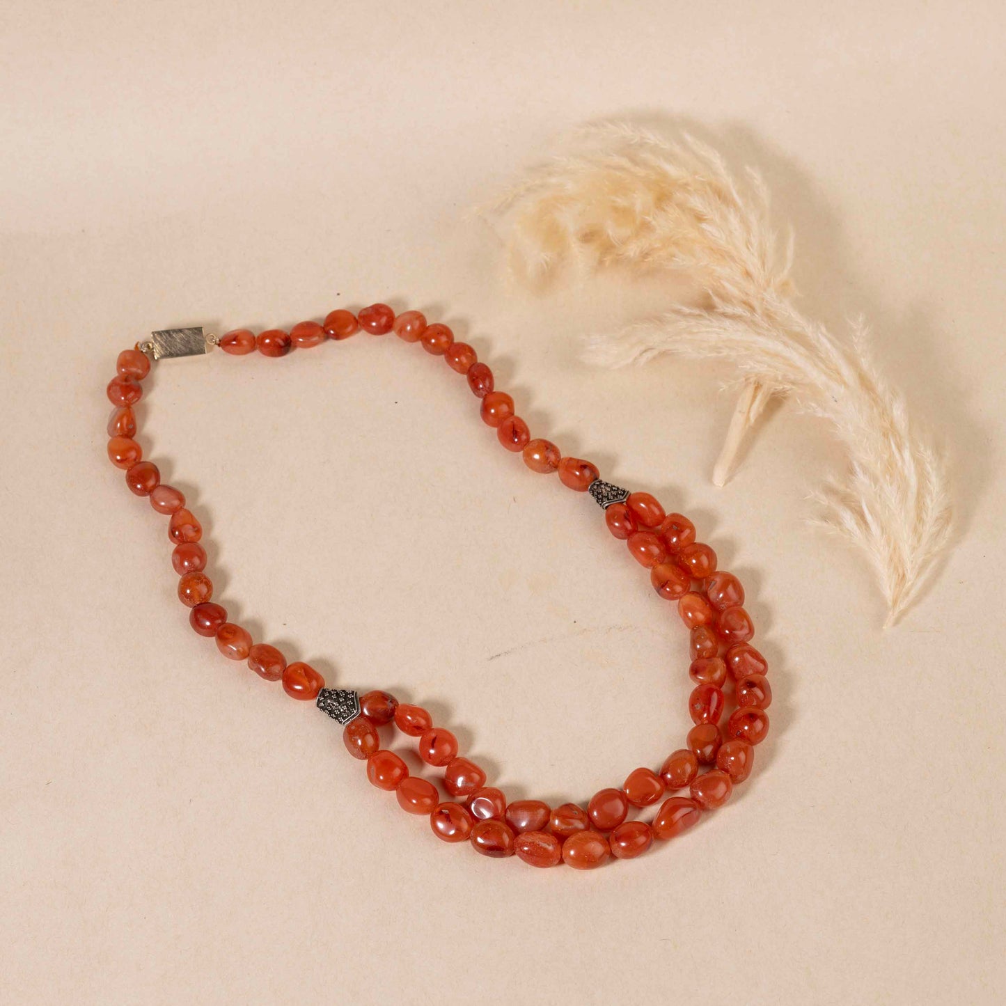 Sunset Ember Beaded Necklace