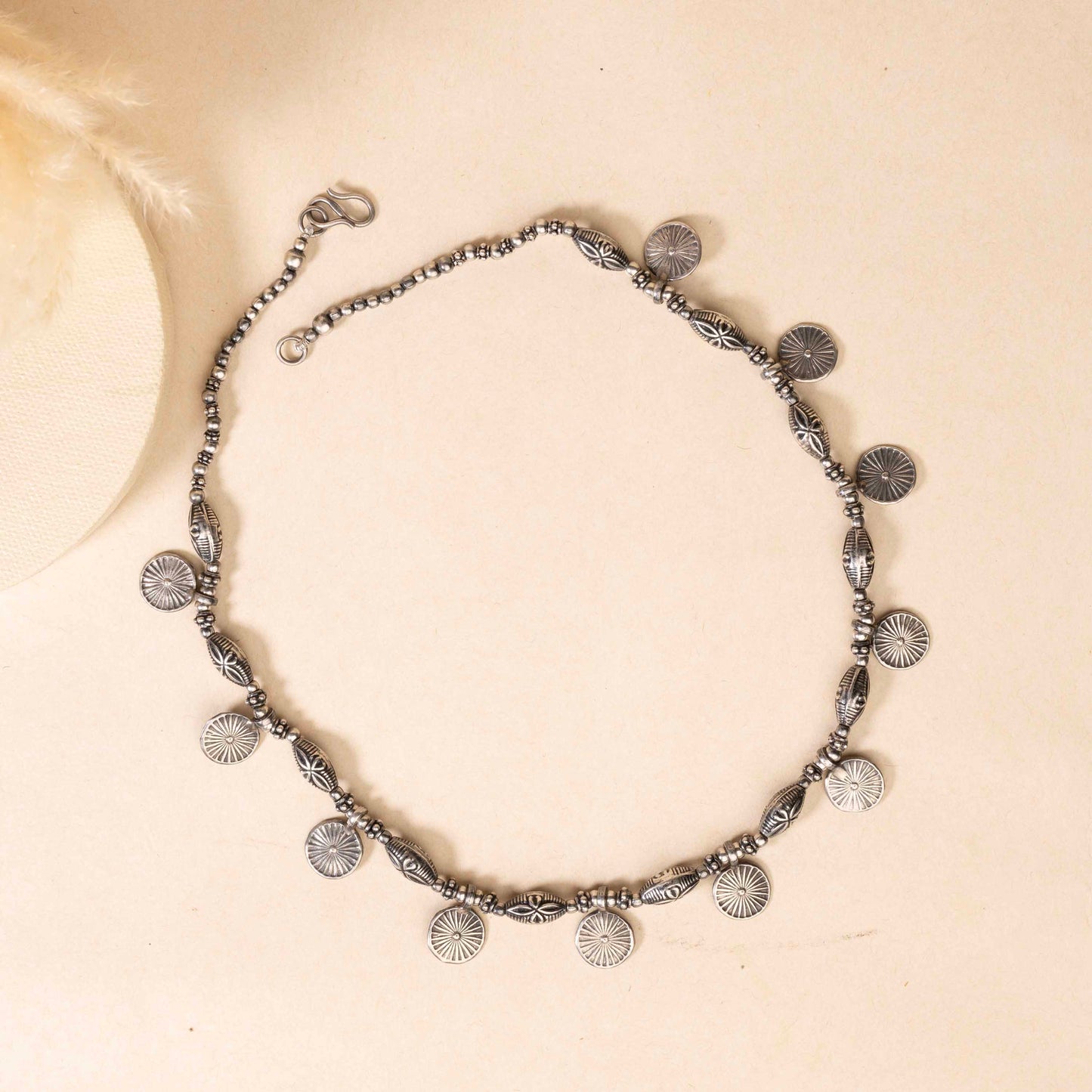 Dark Coin Silver Necklace