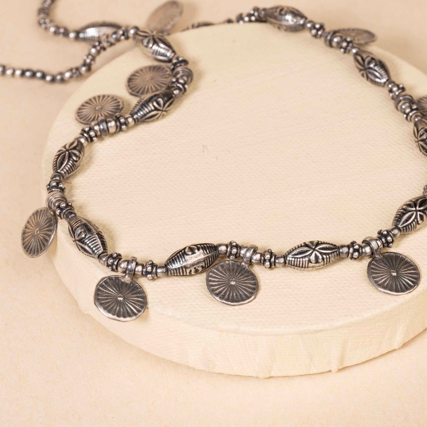 Dark Coin Silver Necklace
