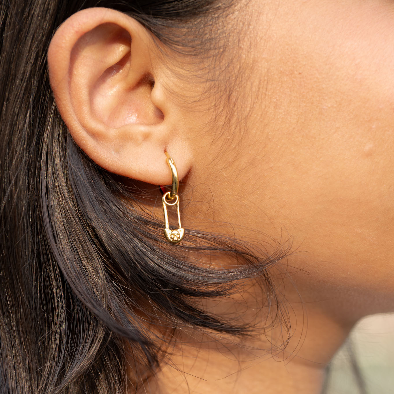 Gold Pin Hoops