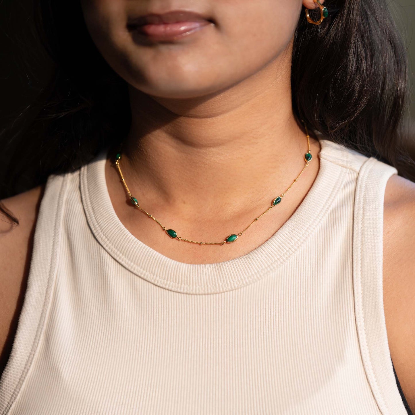 Gold Malachite Necklace